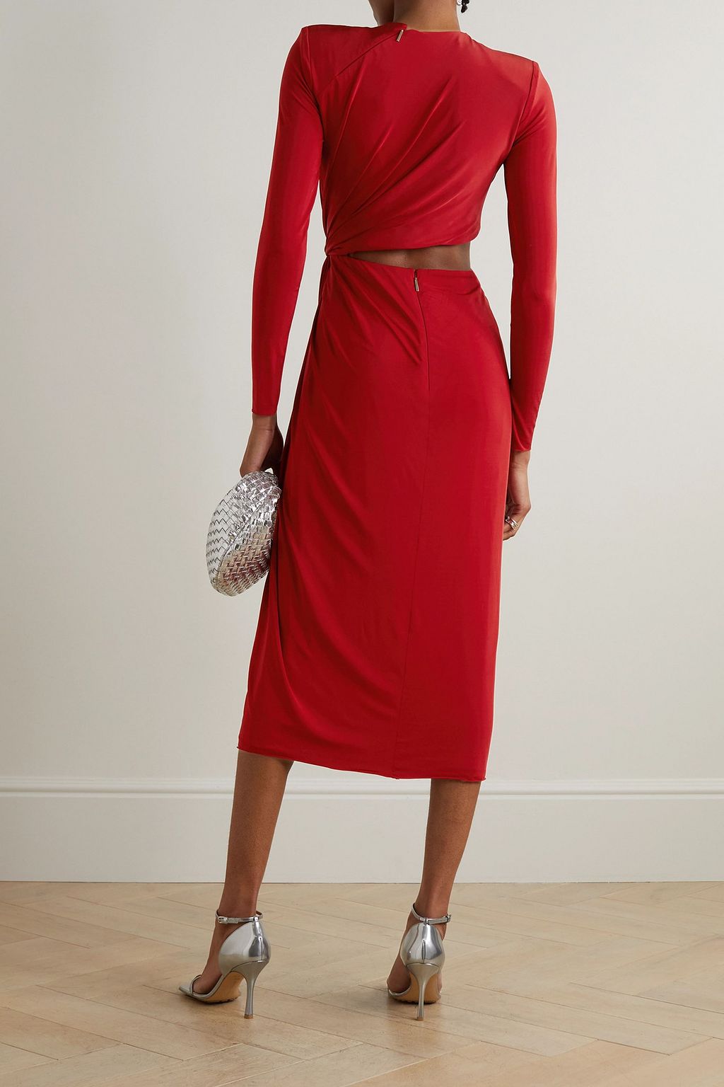 JASON WU COLLECTION Cutout gathered stretch-jersey midi dress