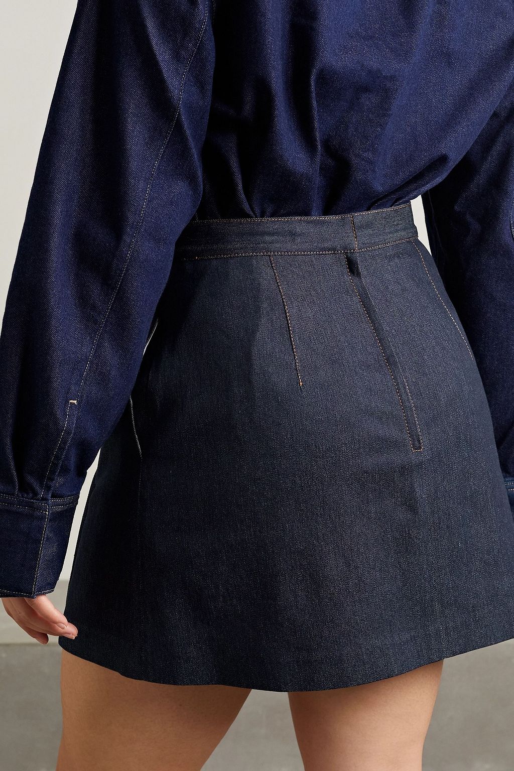 ADAM LIPPES Embellished denim mini skirt
