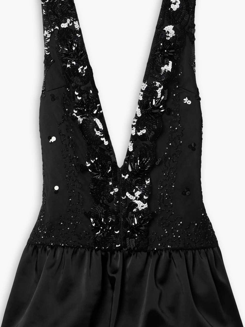 salina sequin-embellished tulle and satin mini dress