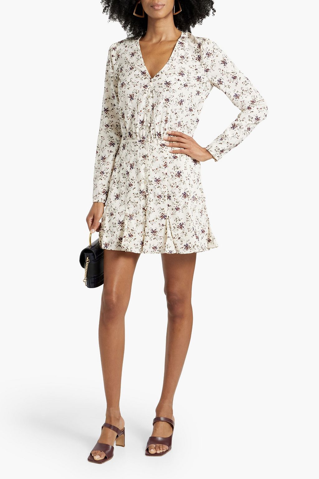 VERONICA BEARD Riggins floral-print silk-blend crepe mini dress