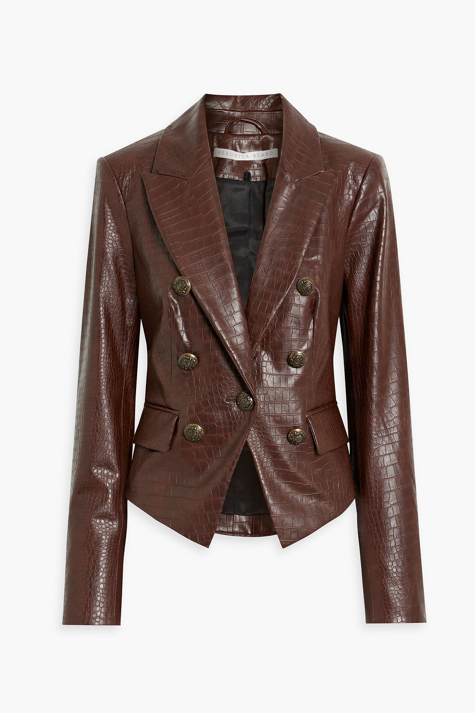 VERONICA BEARD COOKE FAUX CROC-EFFECT LEATHER BLAZER