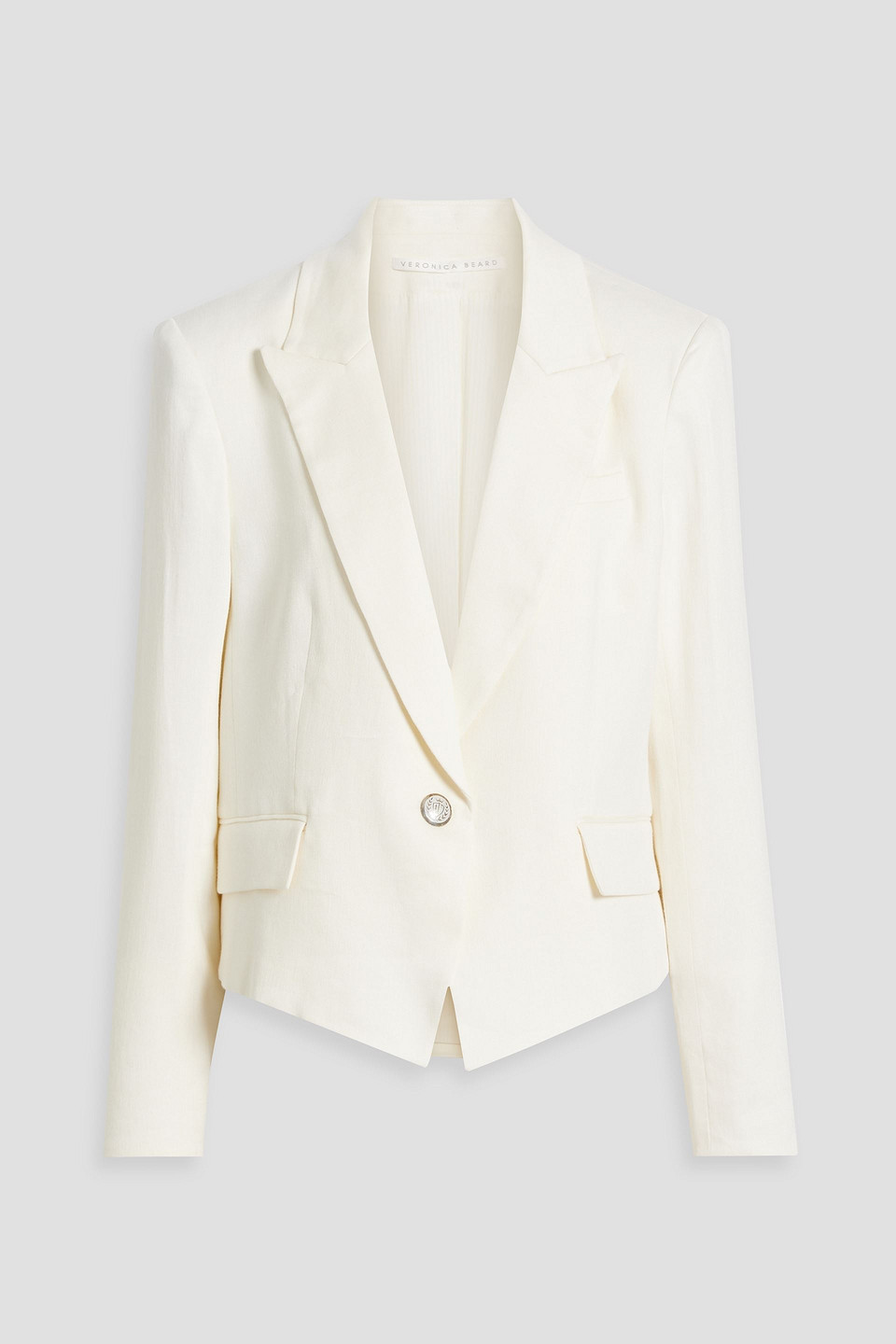 Veronica Beard Hosanna Linen-blend Twill Blazer In Ivory