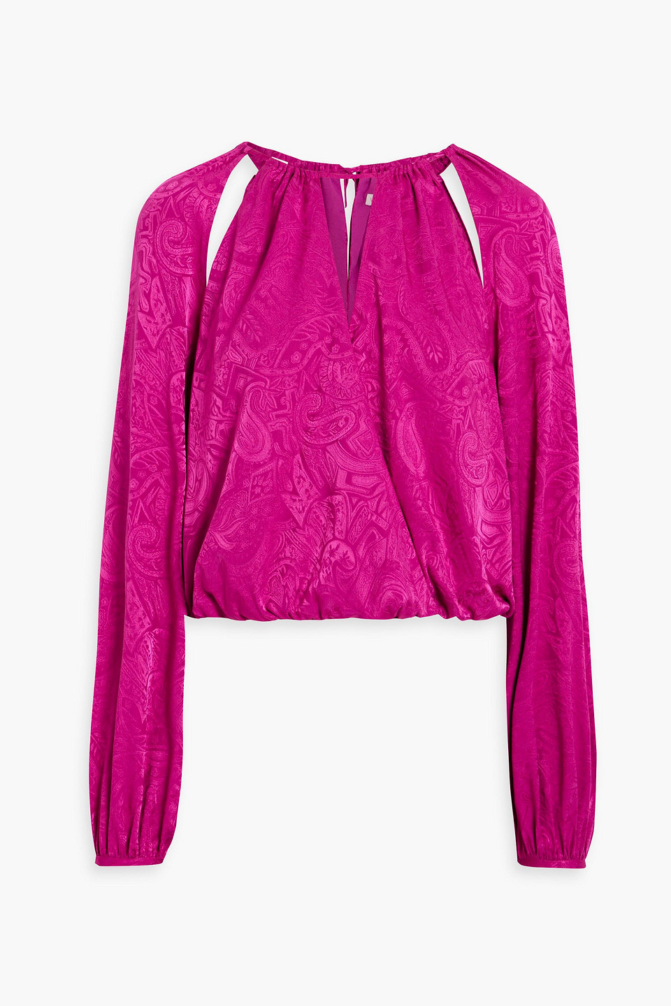 VERONICA BEARD SIONNE CUTOUT SILK-BLEND JACQUARD BLOUSE