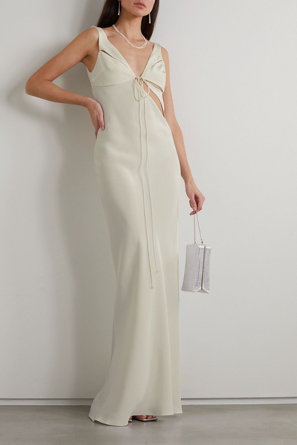 CHRISTOPHER ESBER Triquetra cutout silk-faille maxi dress