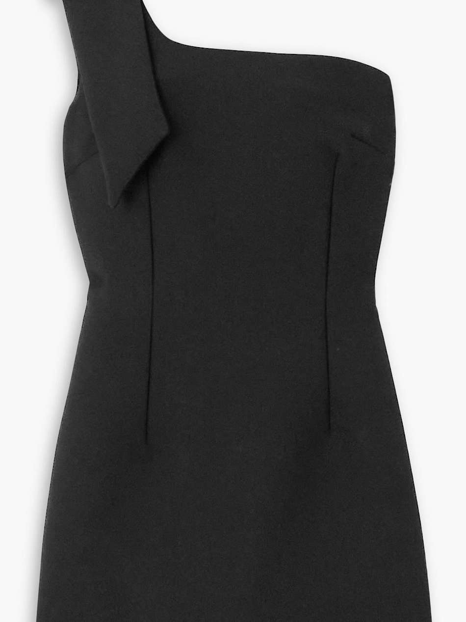 the engaged one one-shoulder buckle-embellished stretch-crepe mini dress