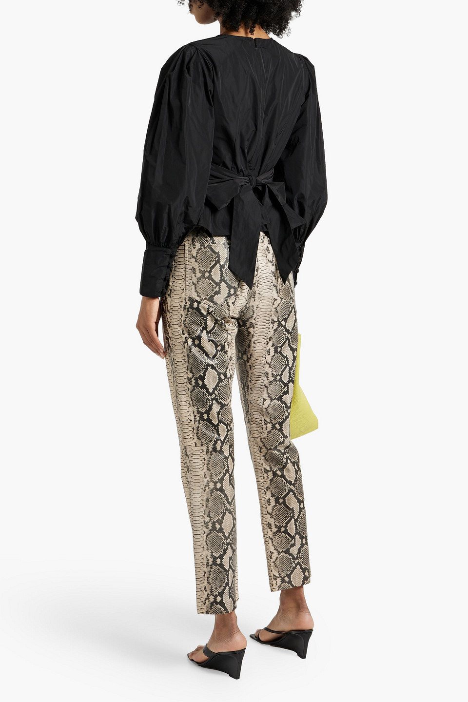  Veronica Beard - Seema Wrap-effect Taffeta Blouse - Black - Us 8 
