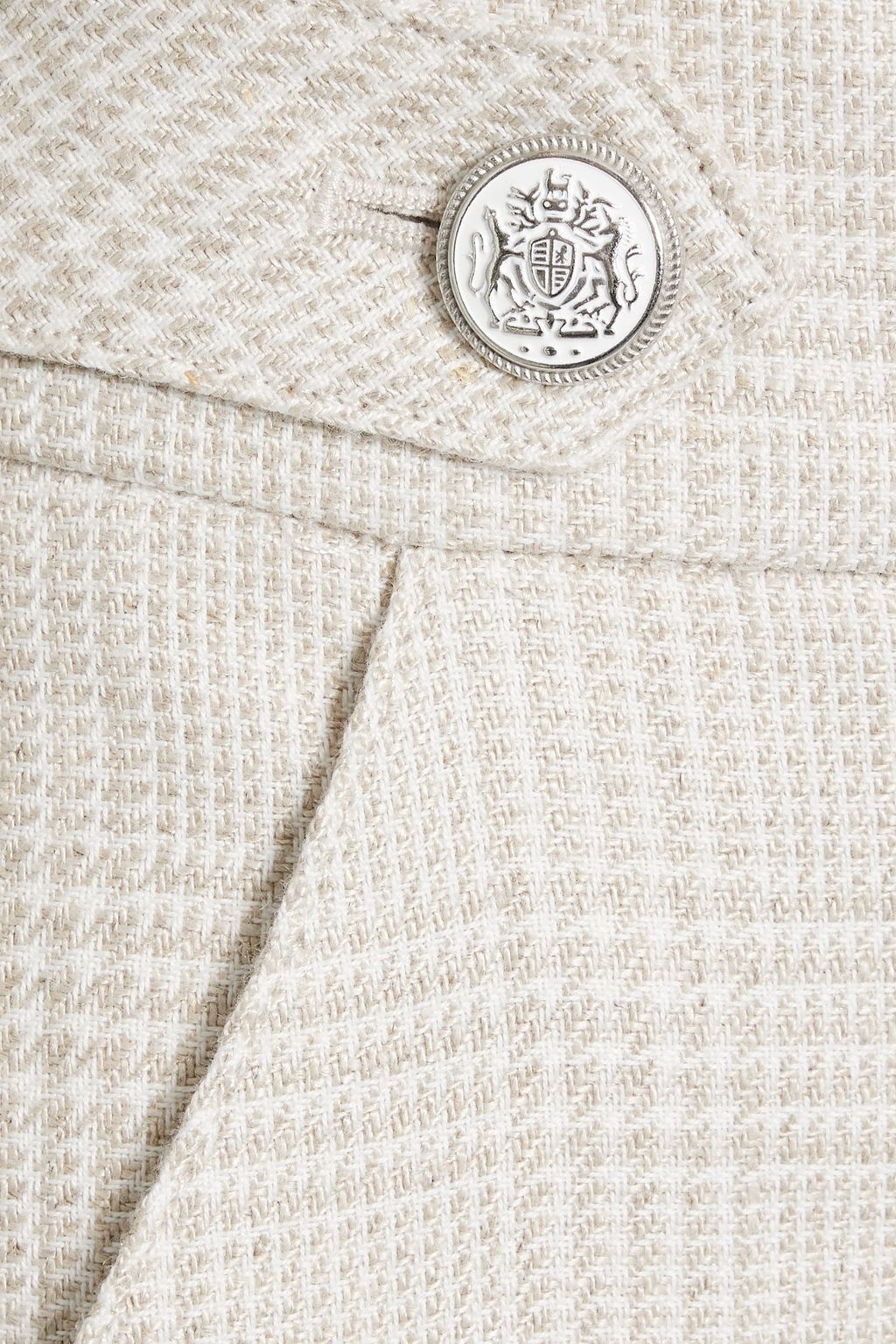 VERONICA BEARD Isley Prince of Wales checked linen and cotton-blend tweed straight-leg pants