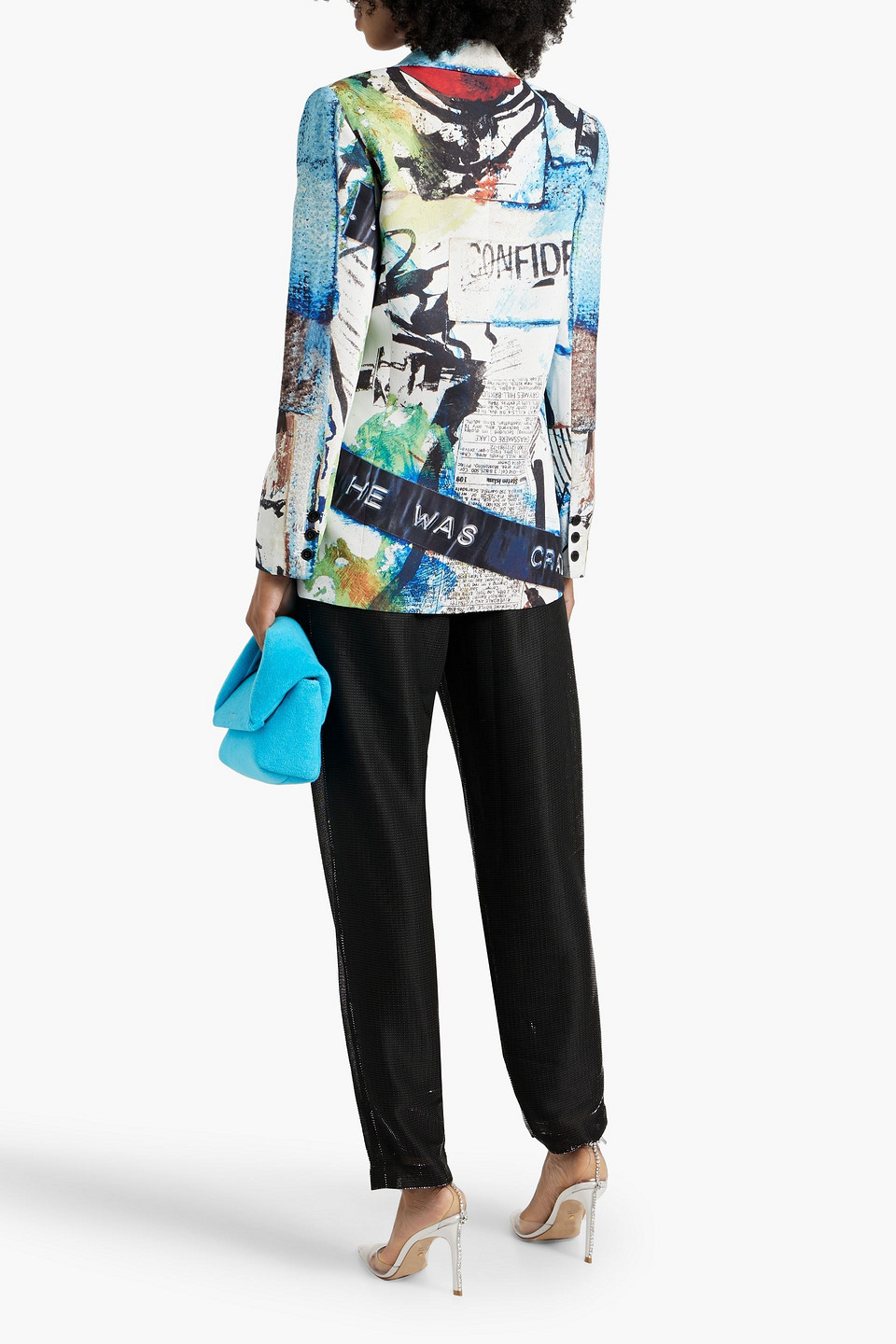 ALICE AND OLIVIA DENNY PRINTED CREPE BLAZER