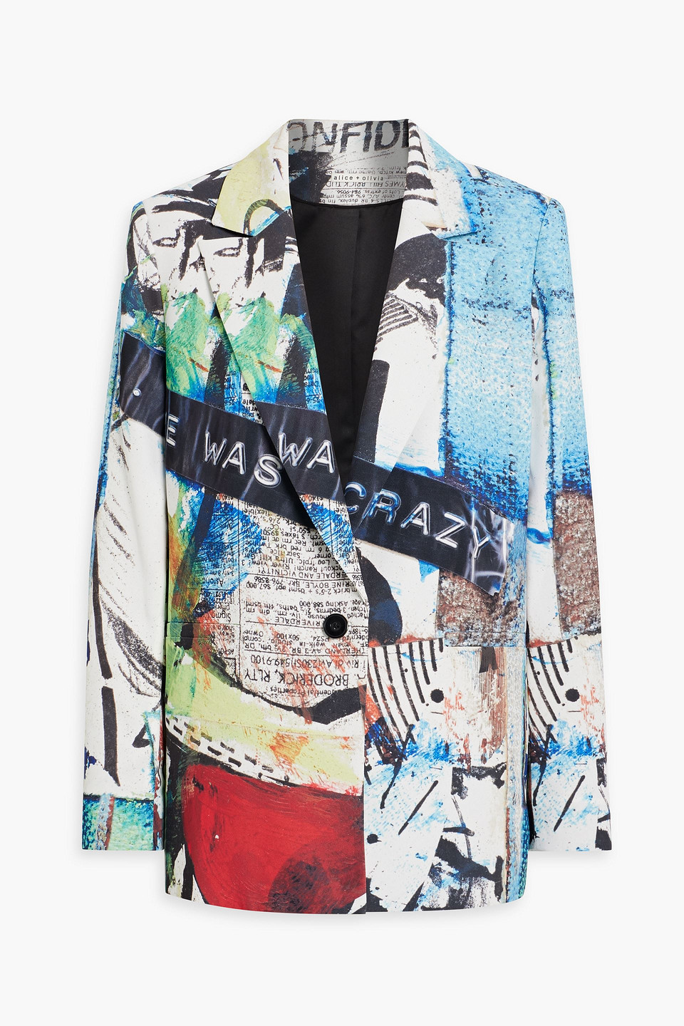 Alice And Olivia Denny Printed Crepe Blazer In Multicolor