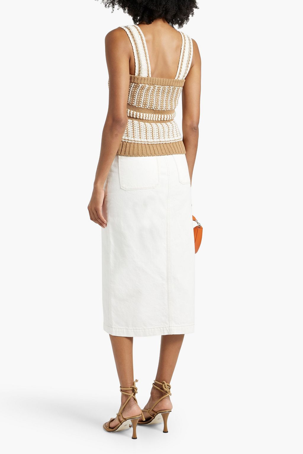 VERONICA BEARD Voya two-tone crocheted cotton top