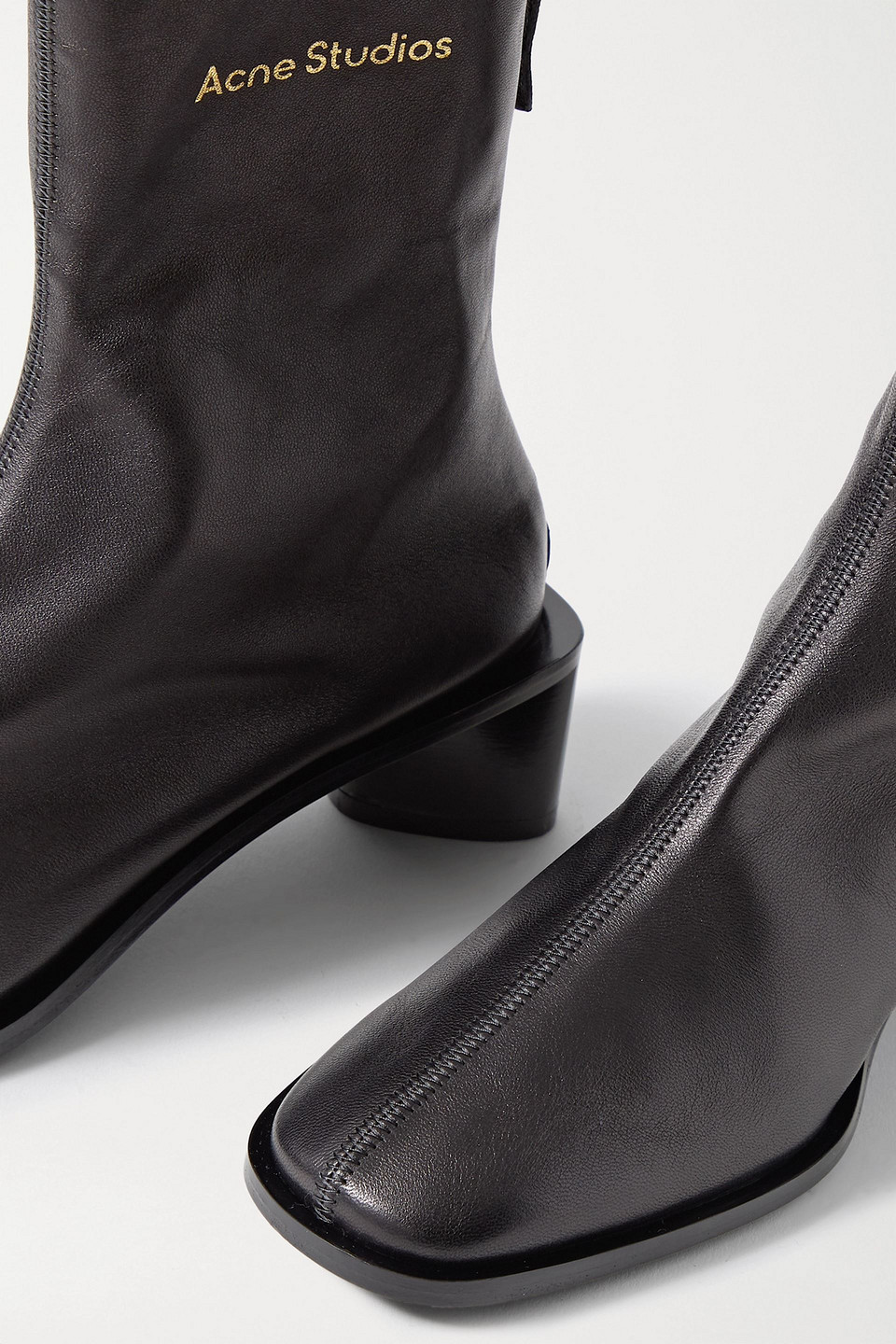 Acne Studios Leather Ankle Boots In Black