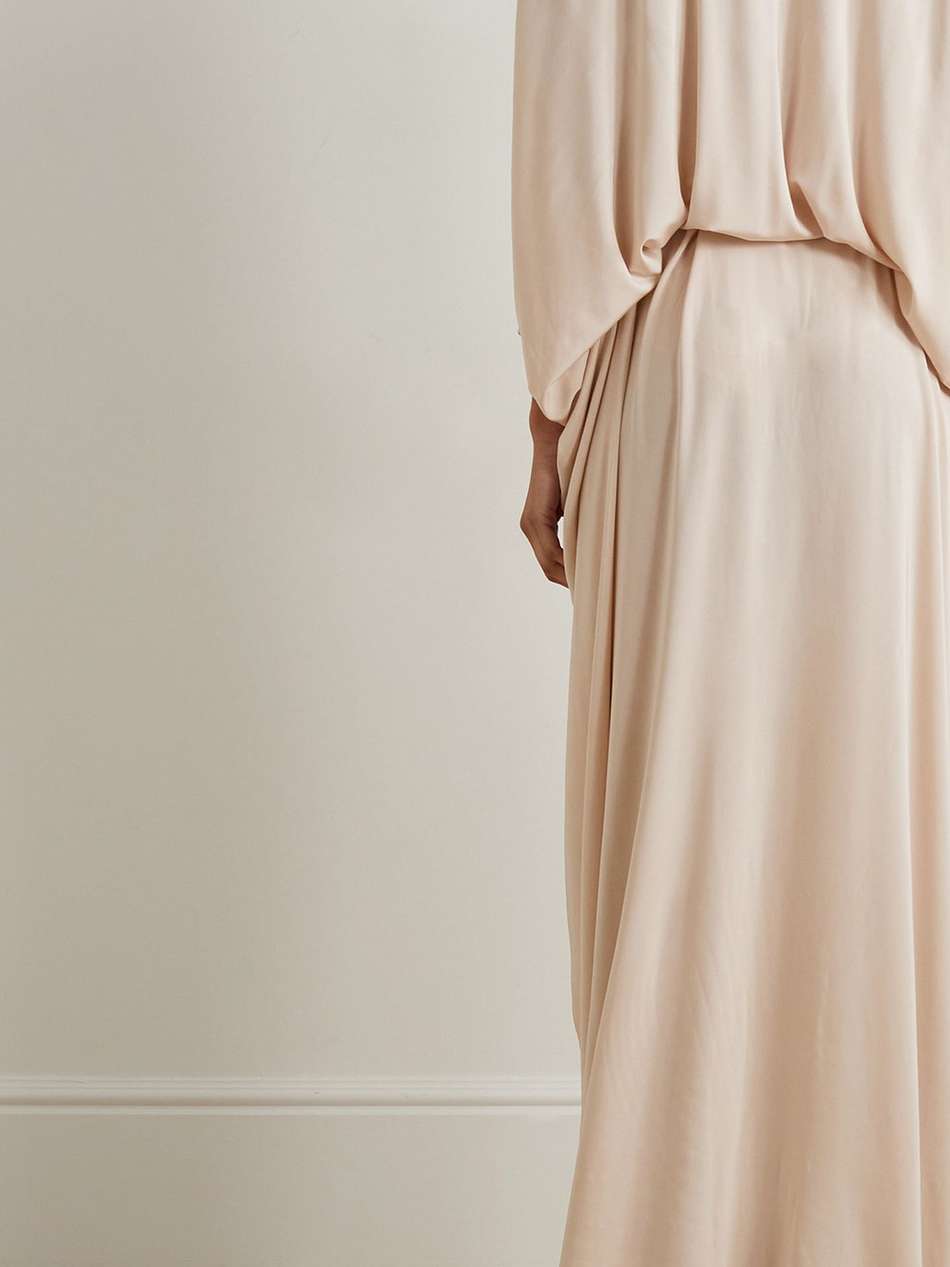 belted jersey gown