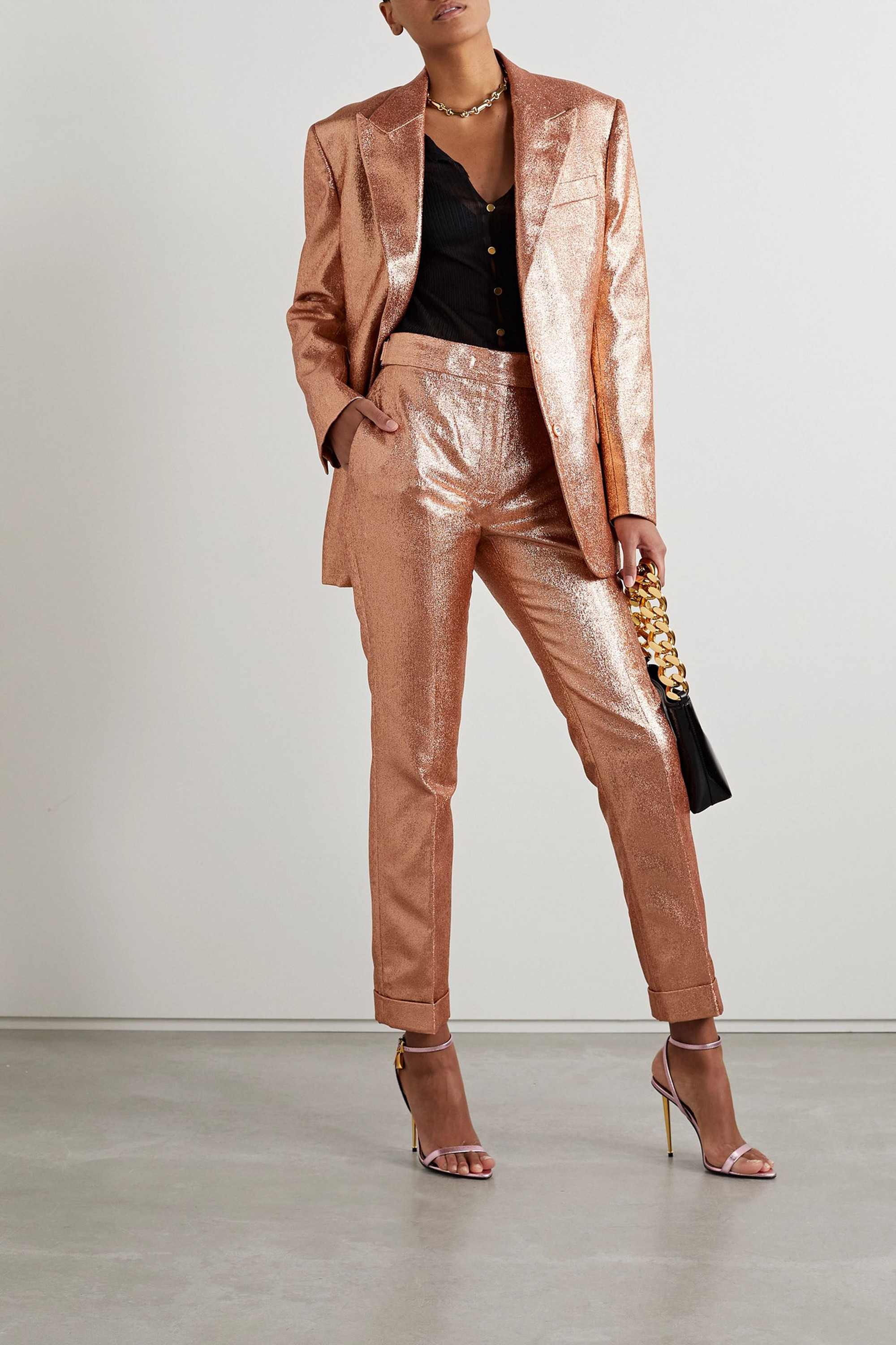 Tom Ford Glittered sablé straight-leg pants