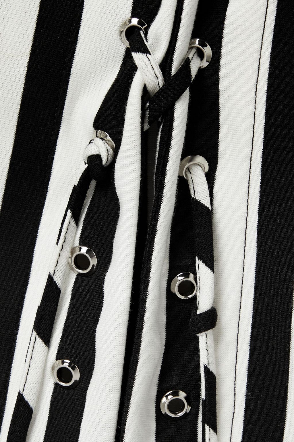 MONSE Cutout lace-up striped jersey mini dress