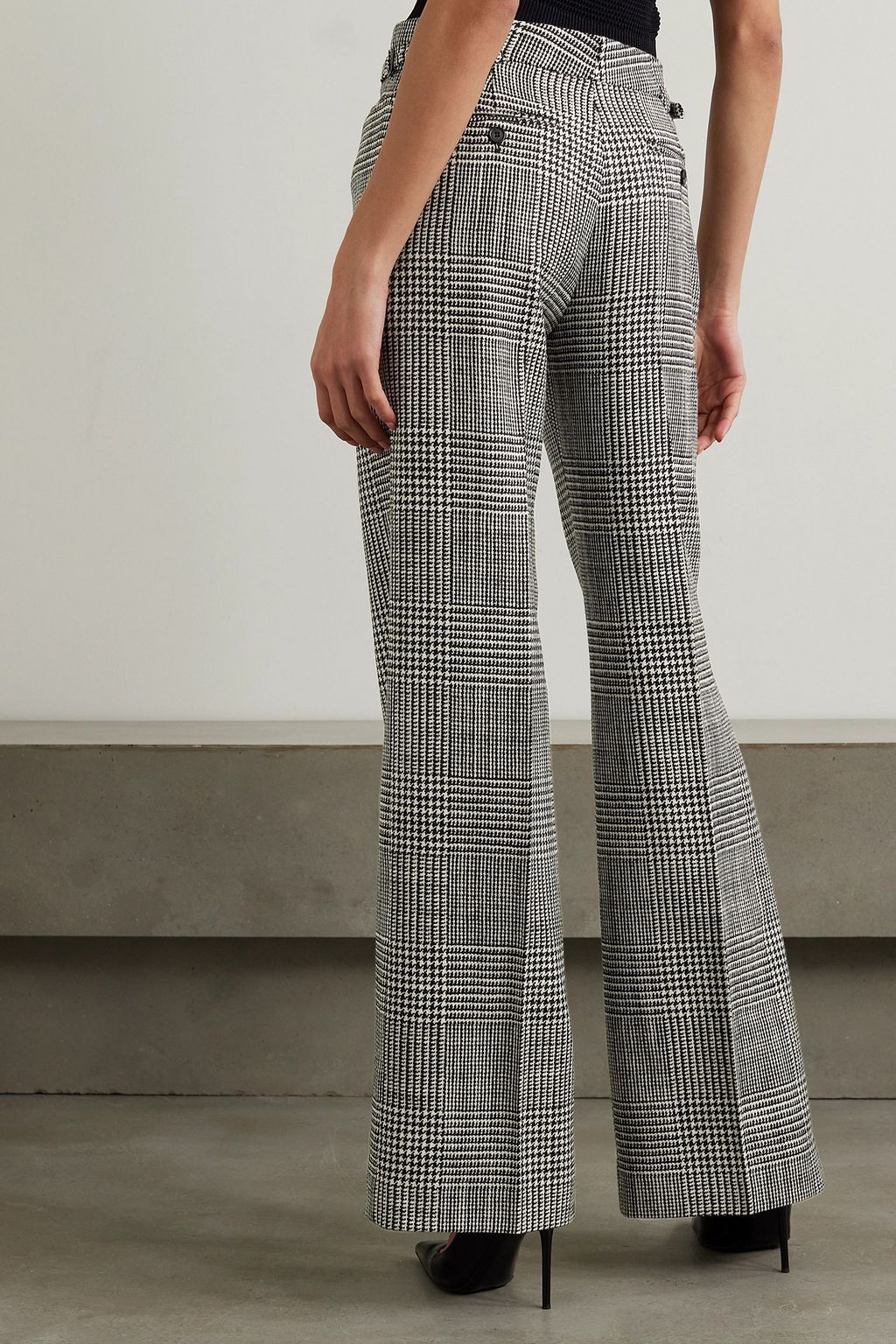 TOM FORD Prince of Wales checked wool straight-leg pants
