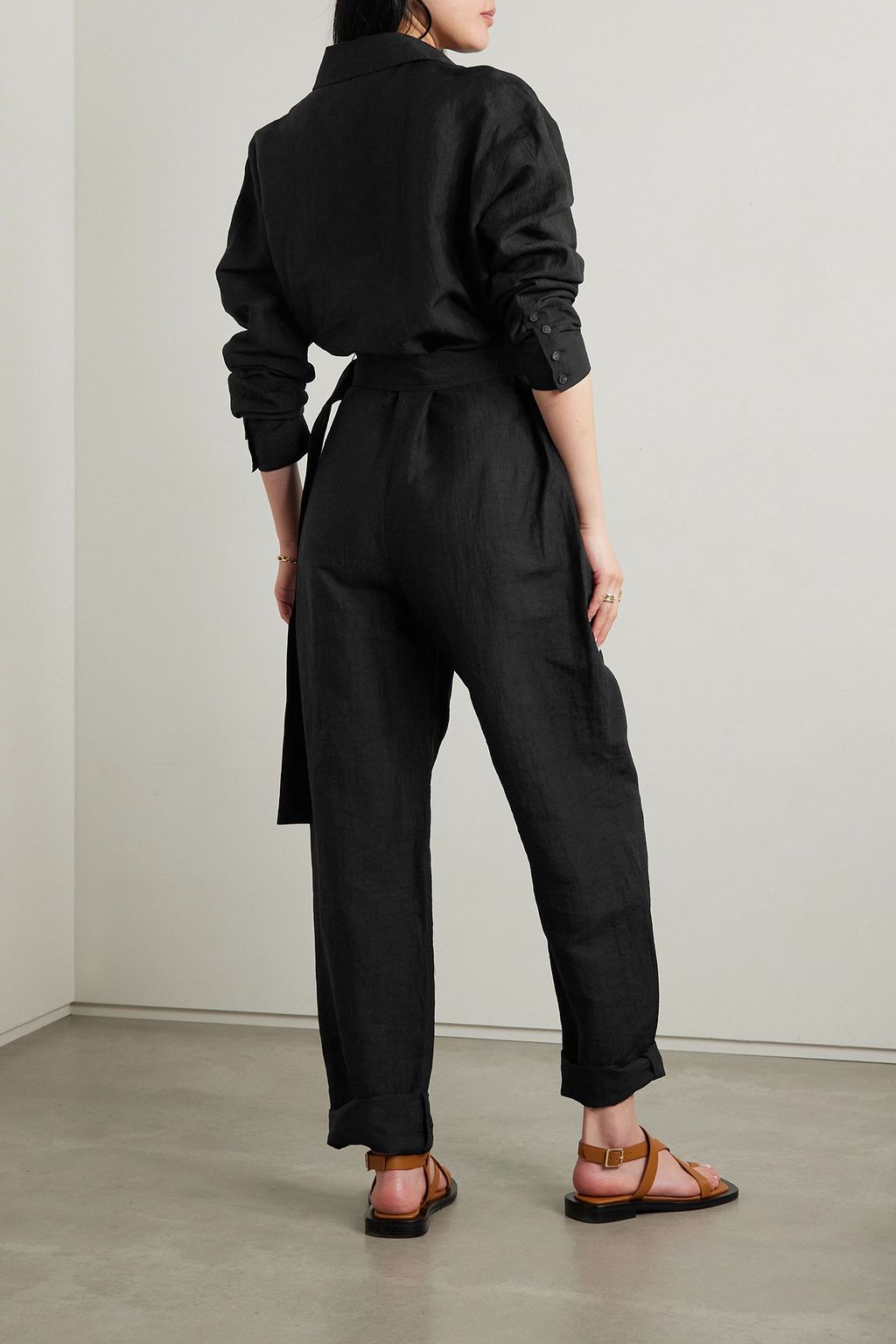 LAFAYETTE 148 Tulane Jumpsuit aus Ripstop aus einer Leinenmischung mit Gürtel