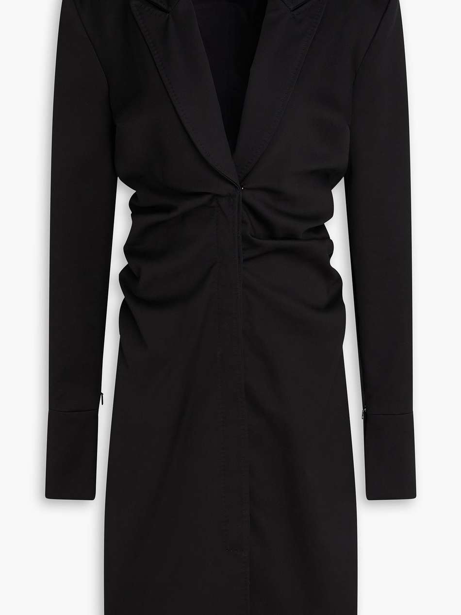 gathered stretch-cotton midi dress