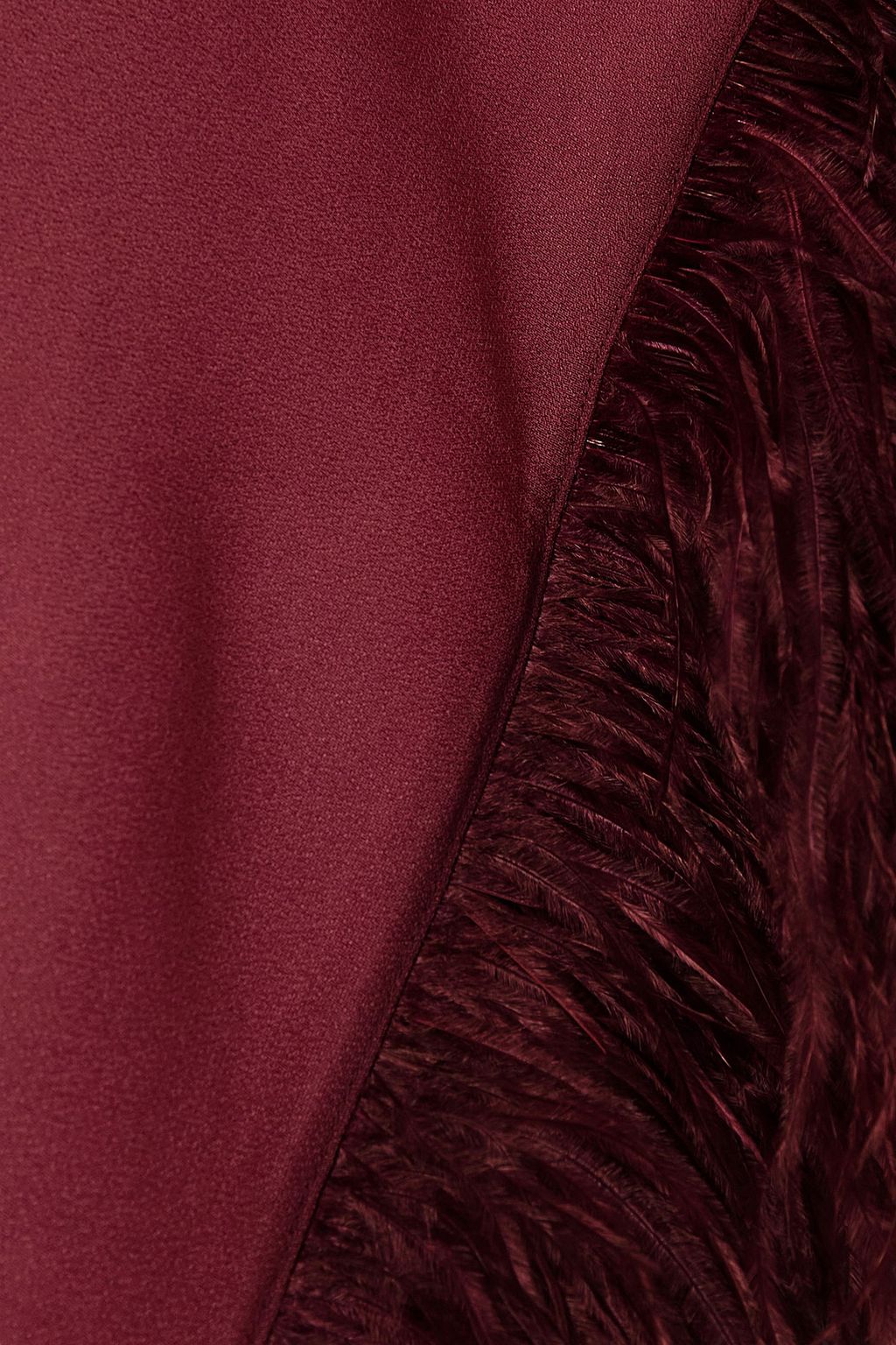 HUISHAN ZHANG Calista belted feather-trimmed crepe kaftan