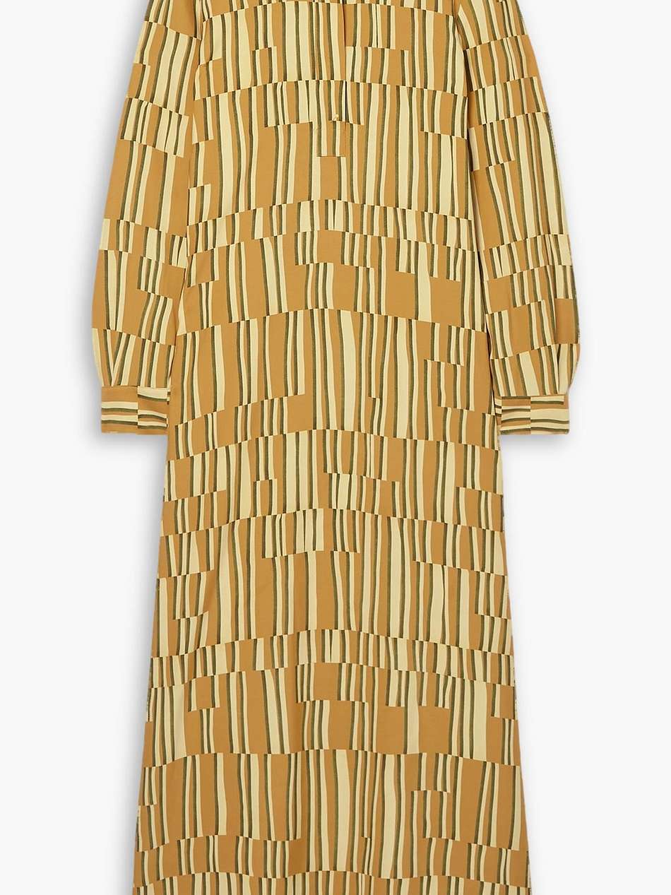 blixa striped crepe maxi shirt dress