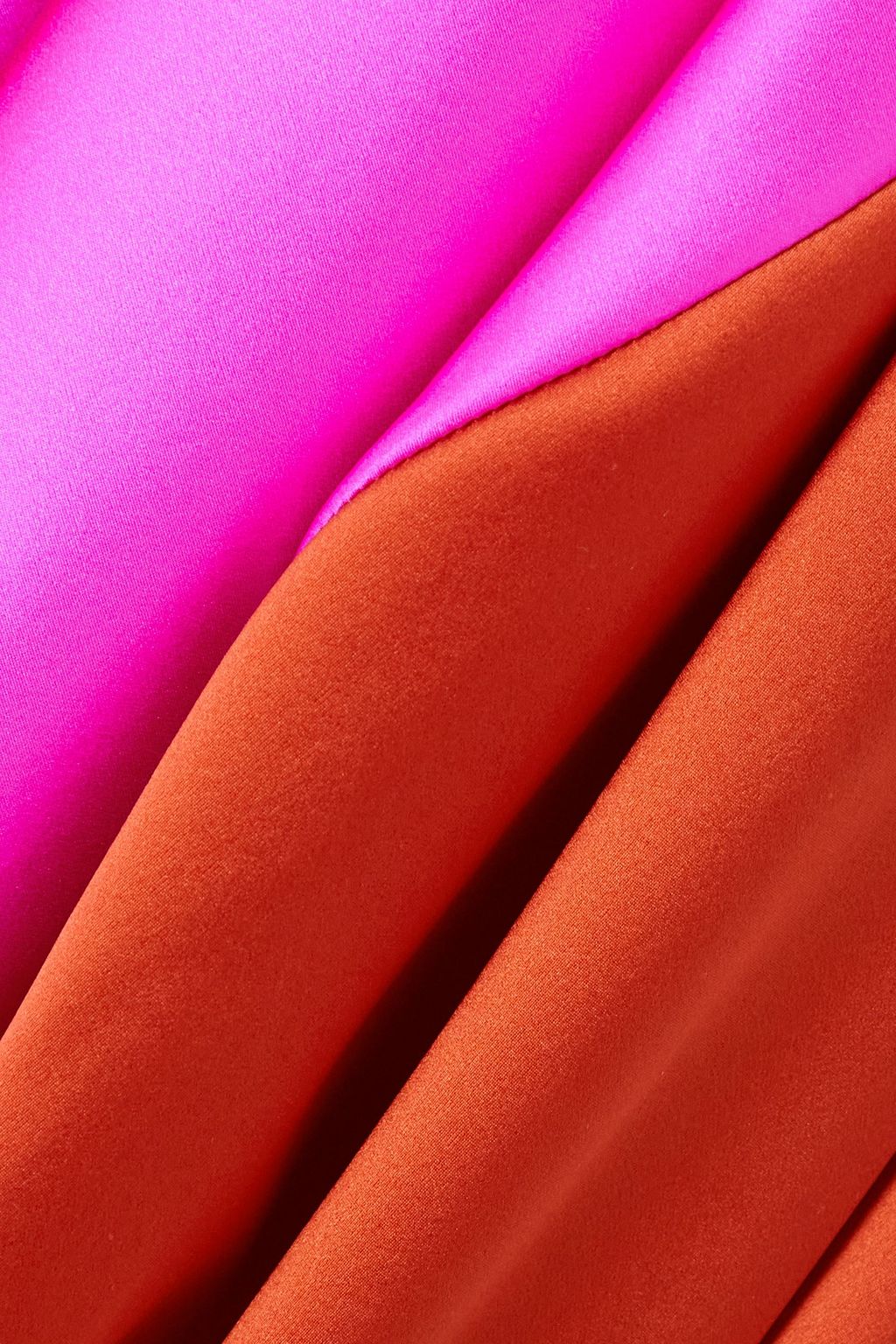 ROKSANDA Kobi asymmetric draped pleated two-tone silk-satin maxi skirt