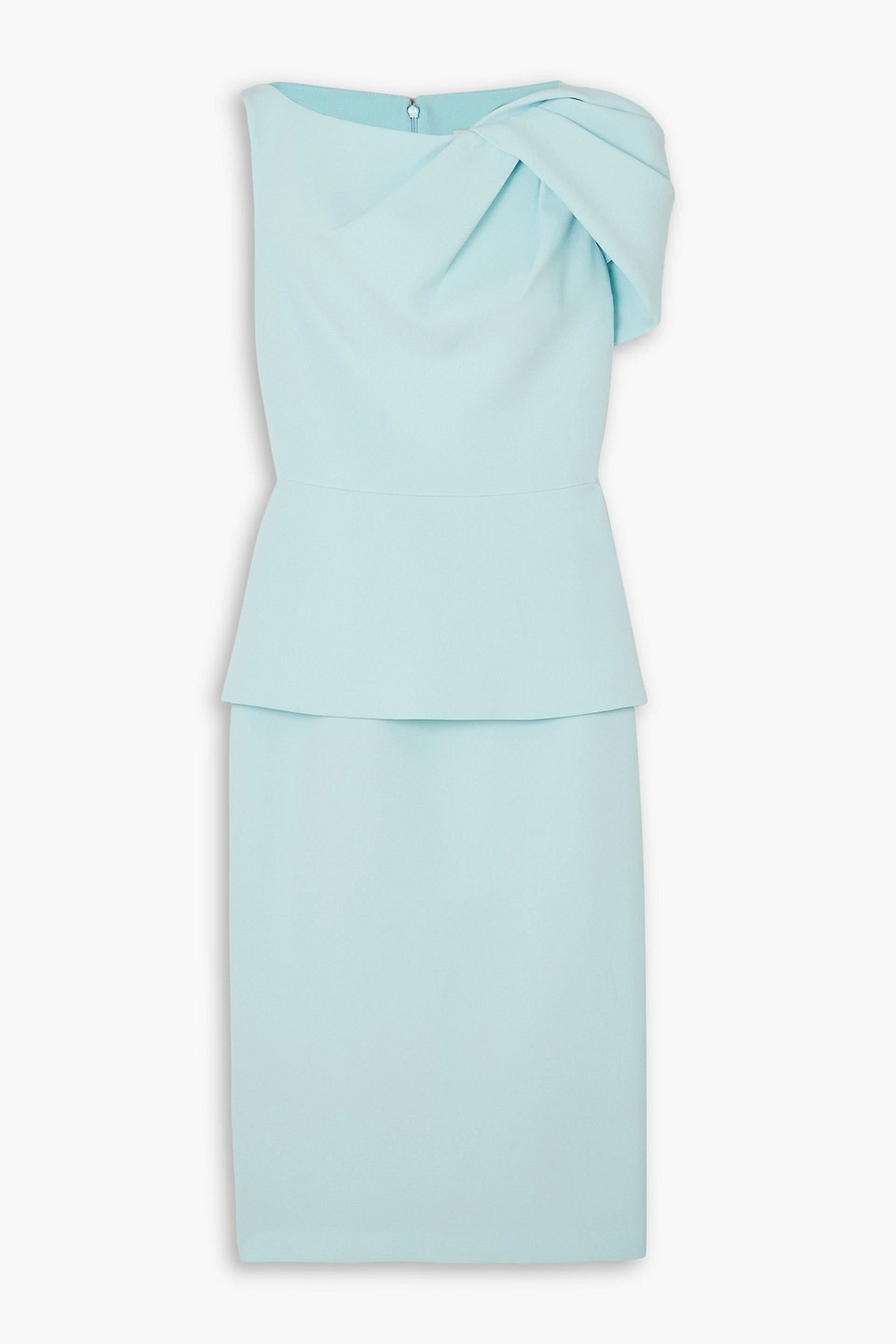 Safiyaa Mabila Draped Crepe Midi Dress In Sky Blue
