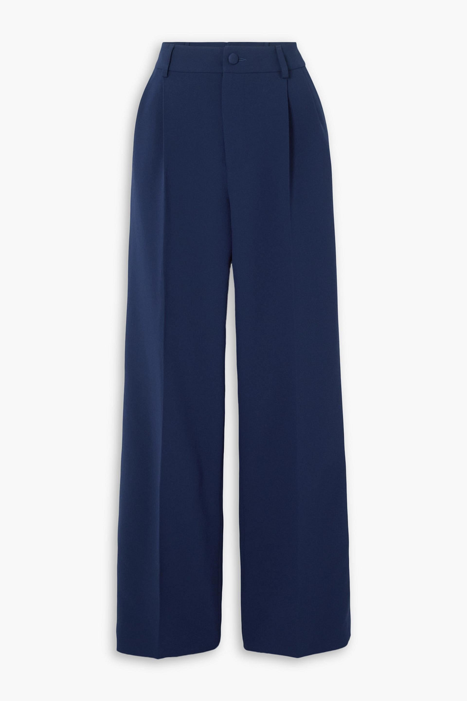 Huishan Zhang Cosima Crepe Wide-leg Pants In Navy
