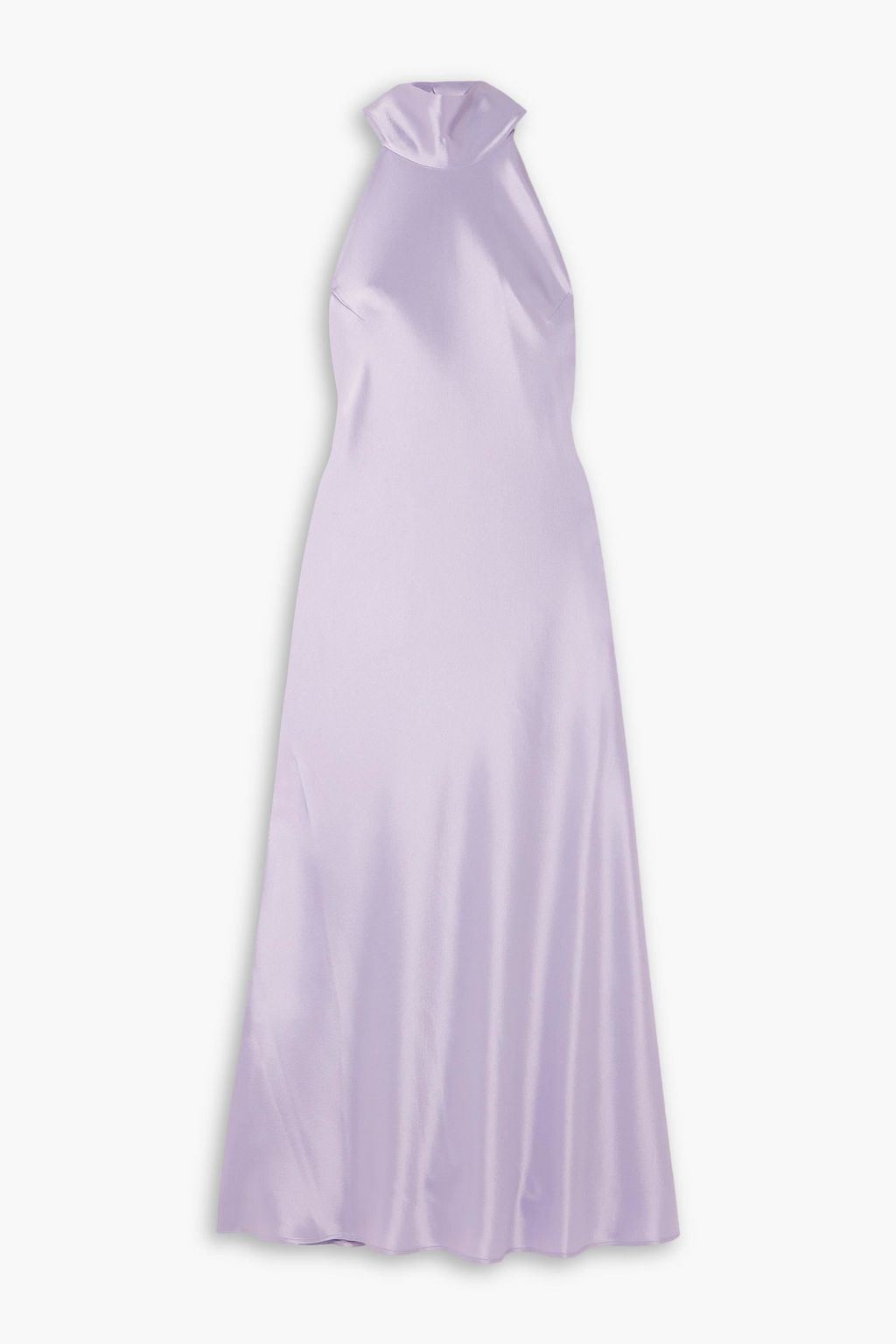 Sienna satin halterneck midi dress lilac FR 34