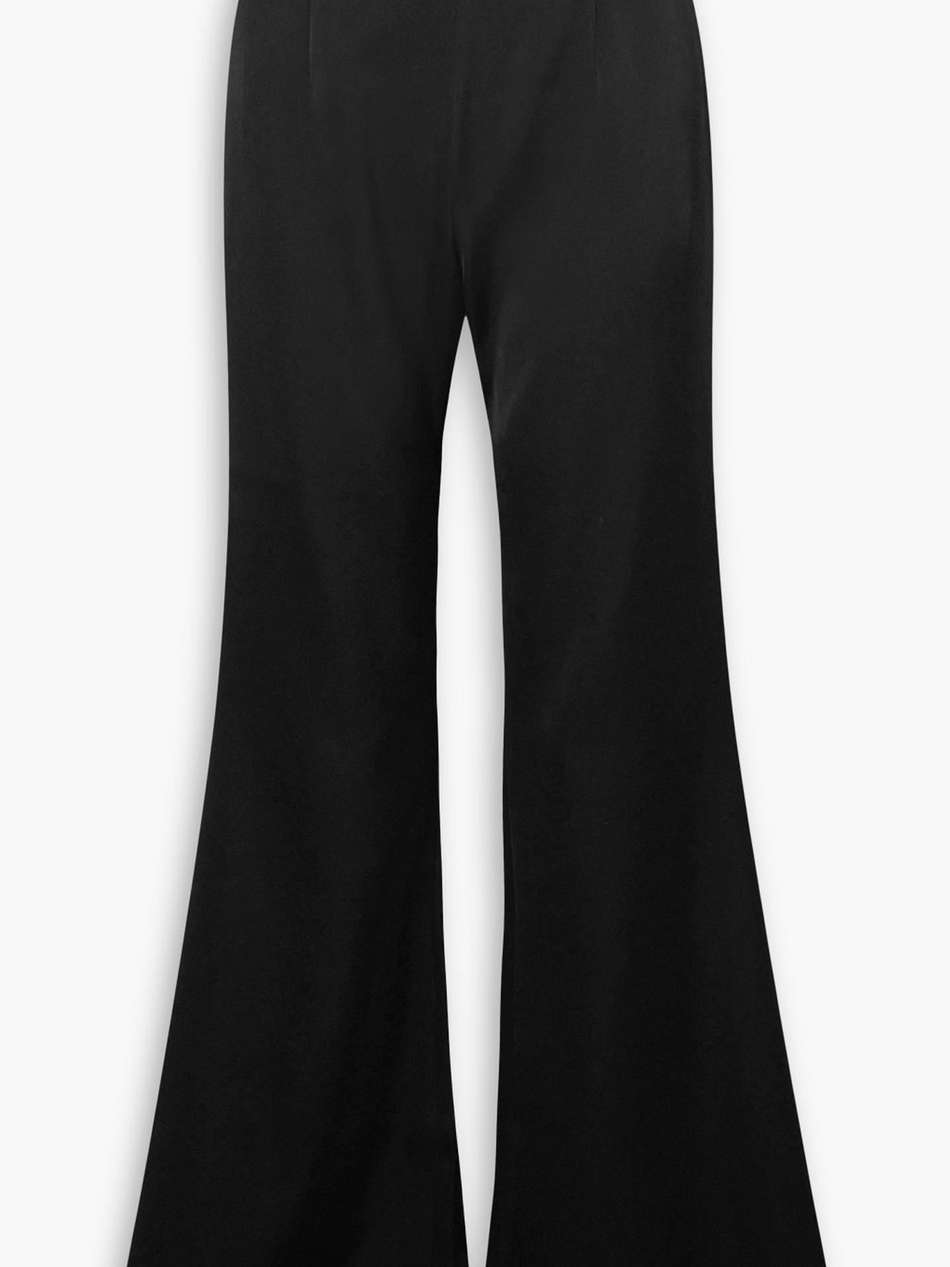 + martha hunt sculpted satin flared pants