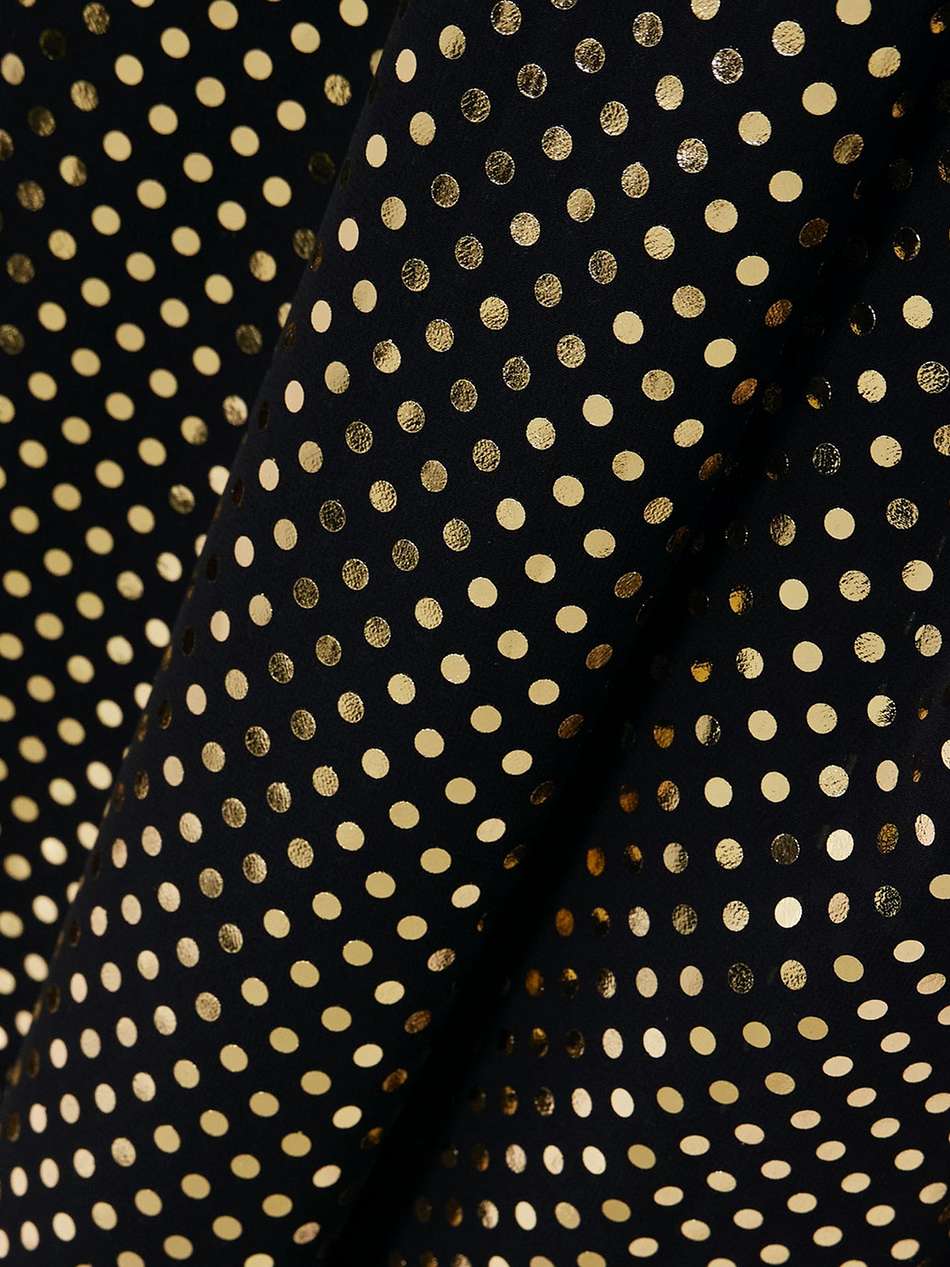 one-shoulder bow-detailed metallic polka-dot chiffon gown