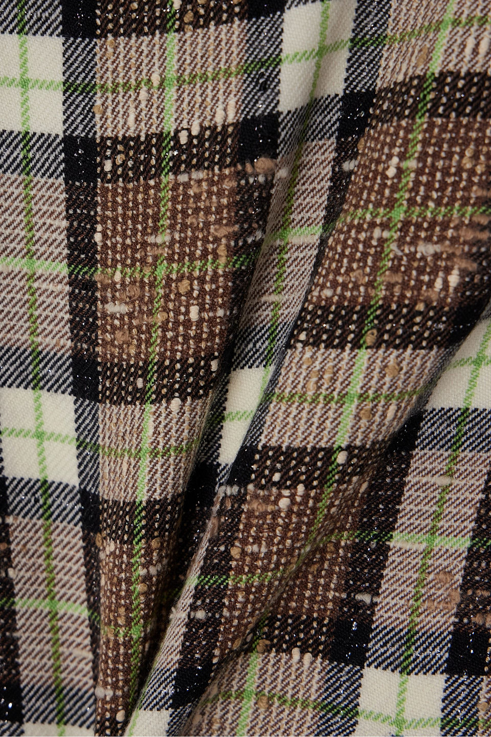 Rowen Rose Checked Tweed Mini Skirt In Taupe