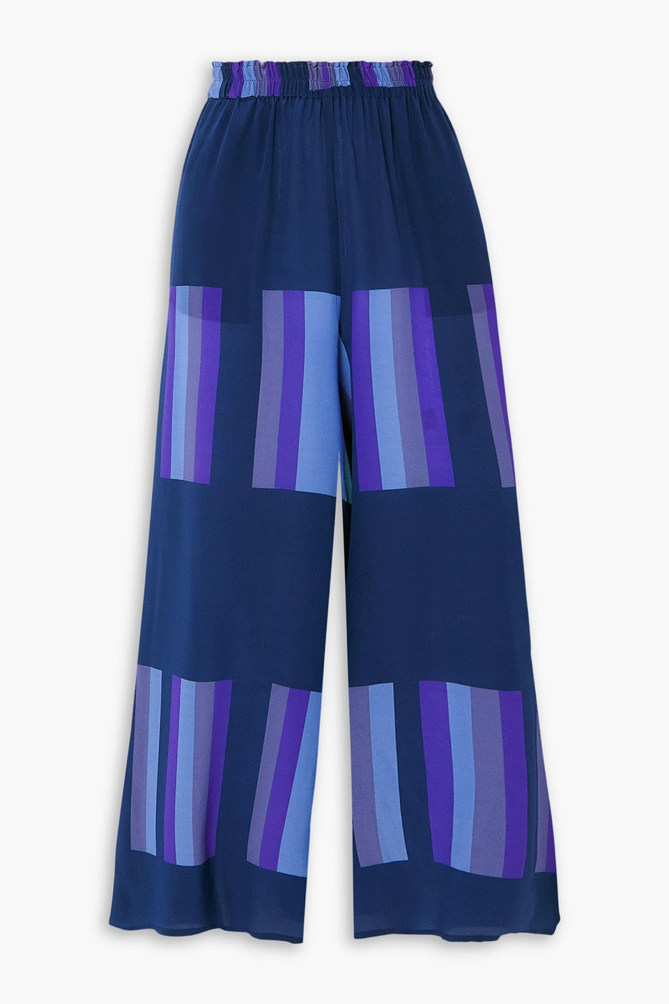 The Lisbon printed silk crepe de chine wide-leg pants