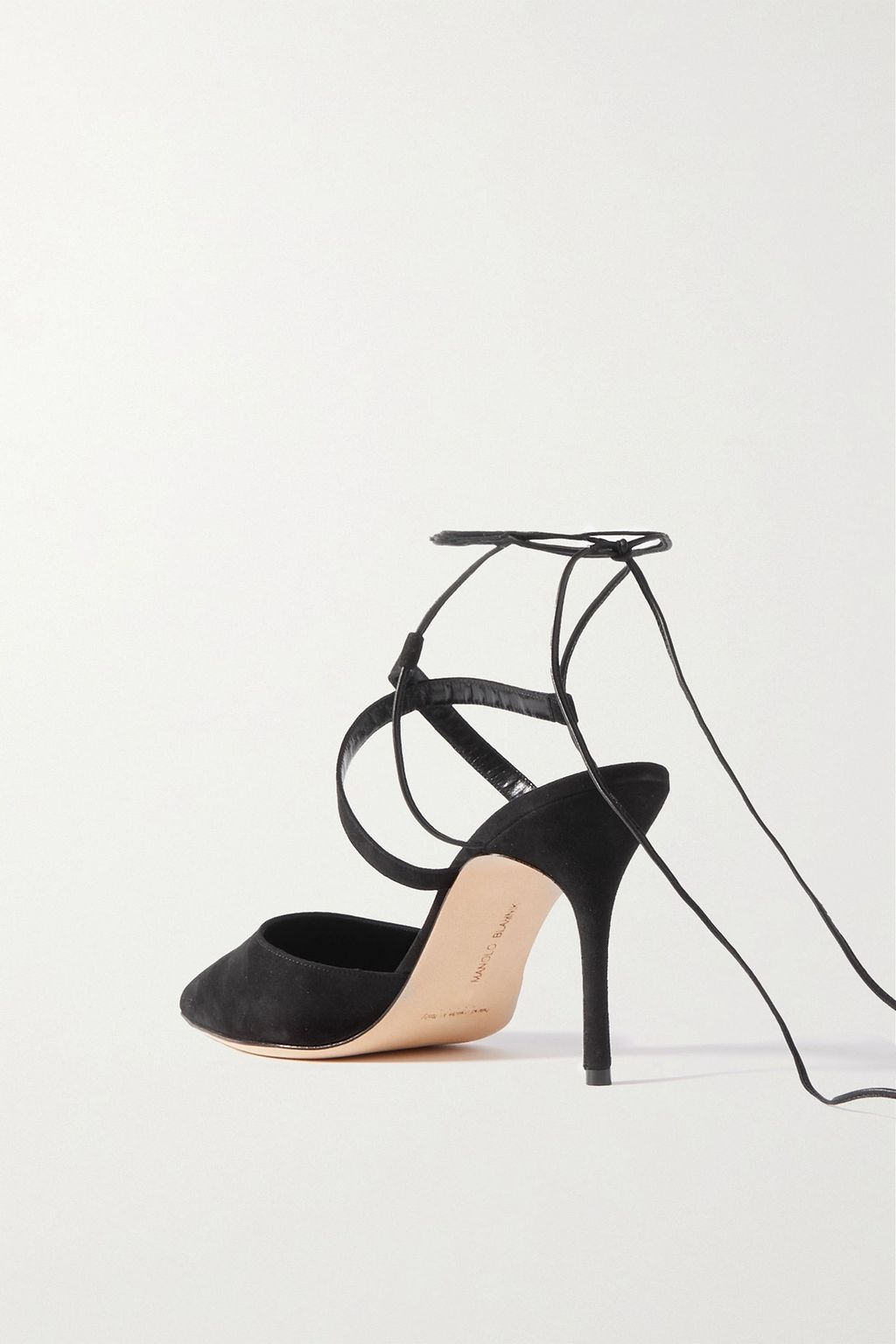 MANOLO BLAHNIK Amirat 90 tie-detailed suede pumps