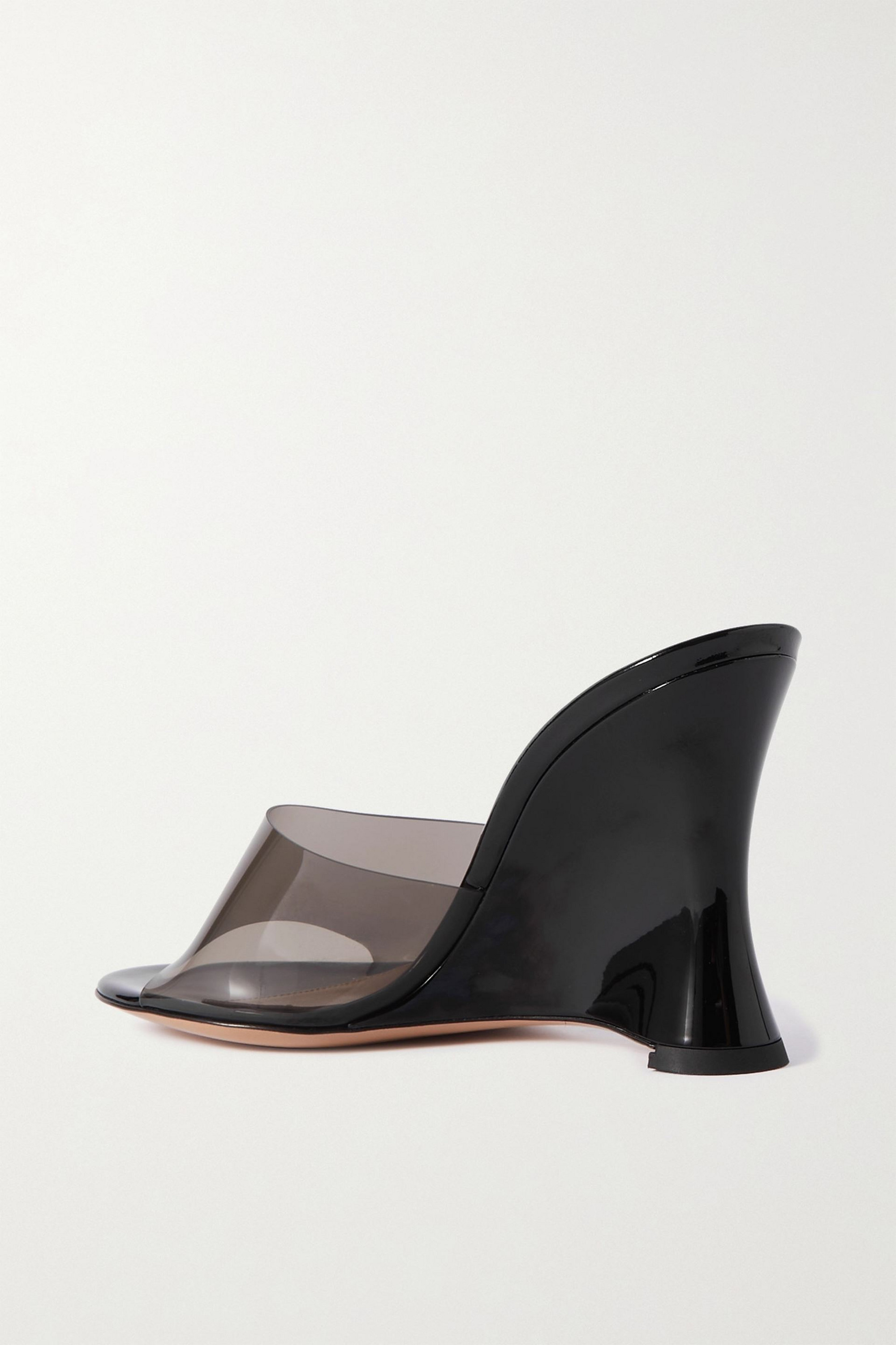 GIANVITO ROSSI Futura 95 patent-leather and PVC wedge sandals