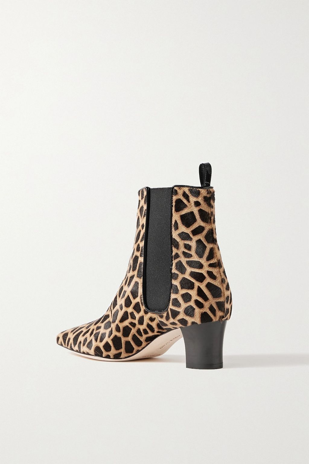 MANOLO BLAHNIK 티라바 레오파드 프린트 카프 헤어 첼시 부츠 50mm