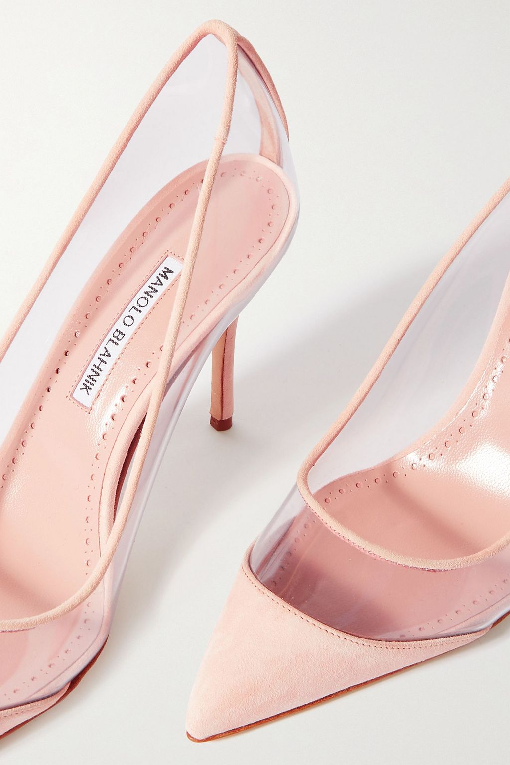 MANOLO BLAHNIK Pachana 90 Pumps aus PVC und Veloursleder