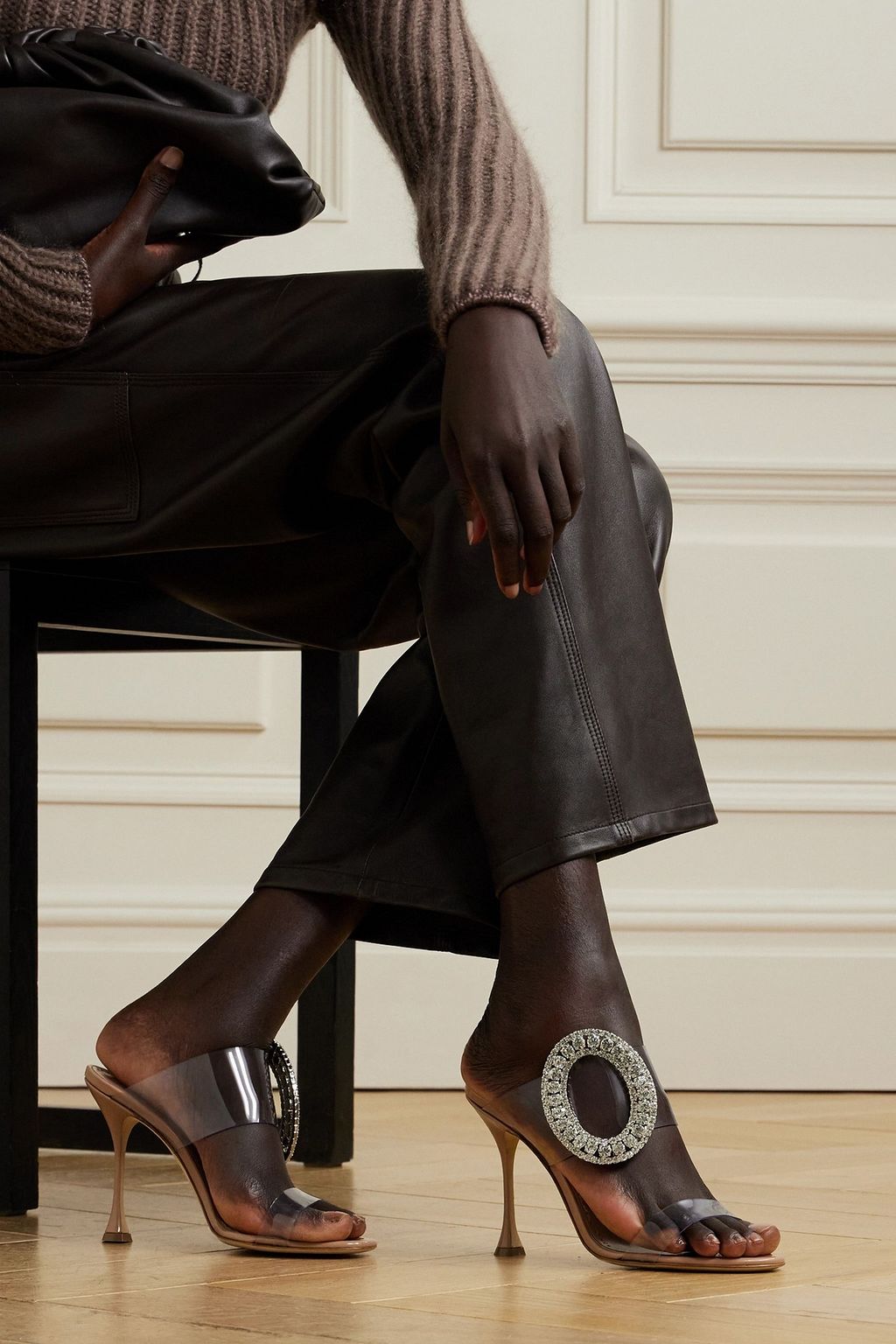 MANOLO BLAHNIK Fibionabi 105 crystal-embellished PVC mules