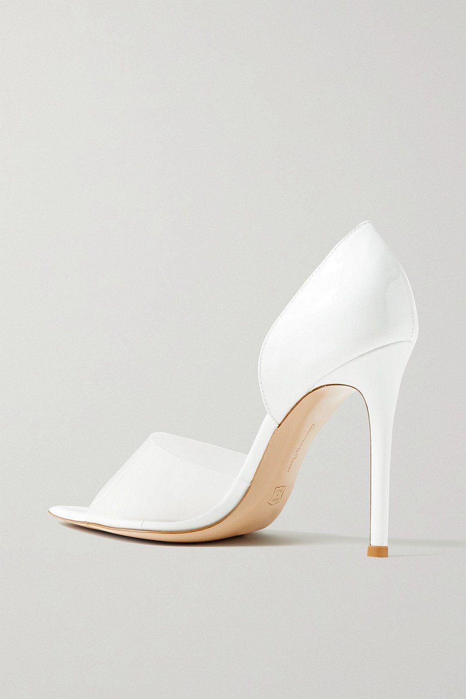 Gianvito Rossi Bree 105 Pvc-trimmed Patent-leather Pumps In White