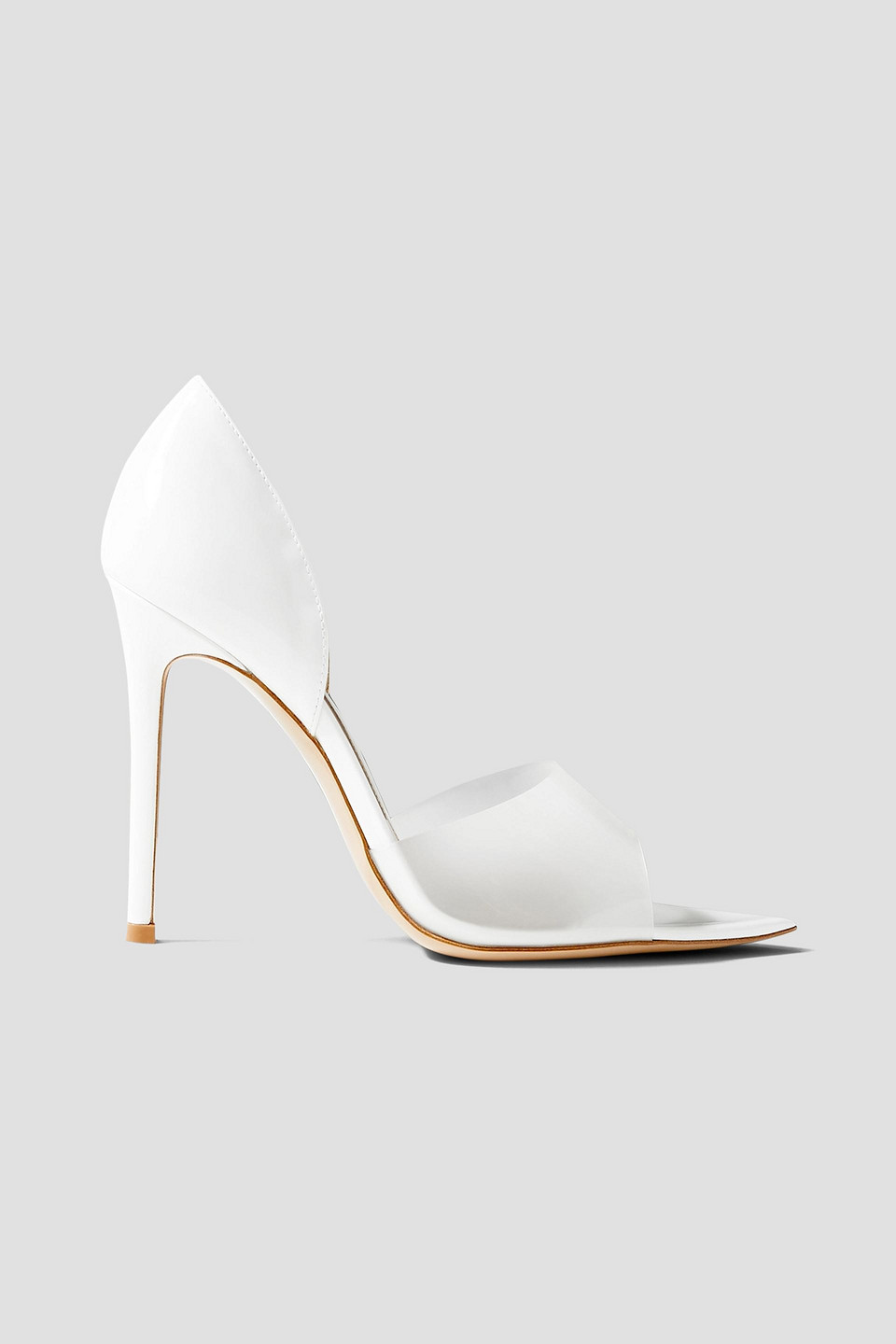 Gianvito Rossi Bree 105 Pvc-trimmed Patent-leather Pumps In White