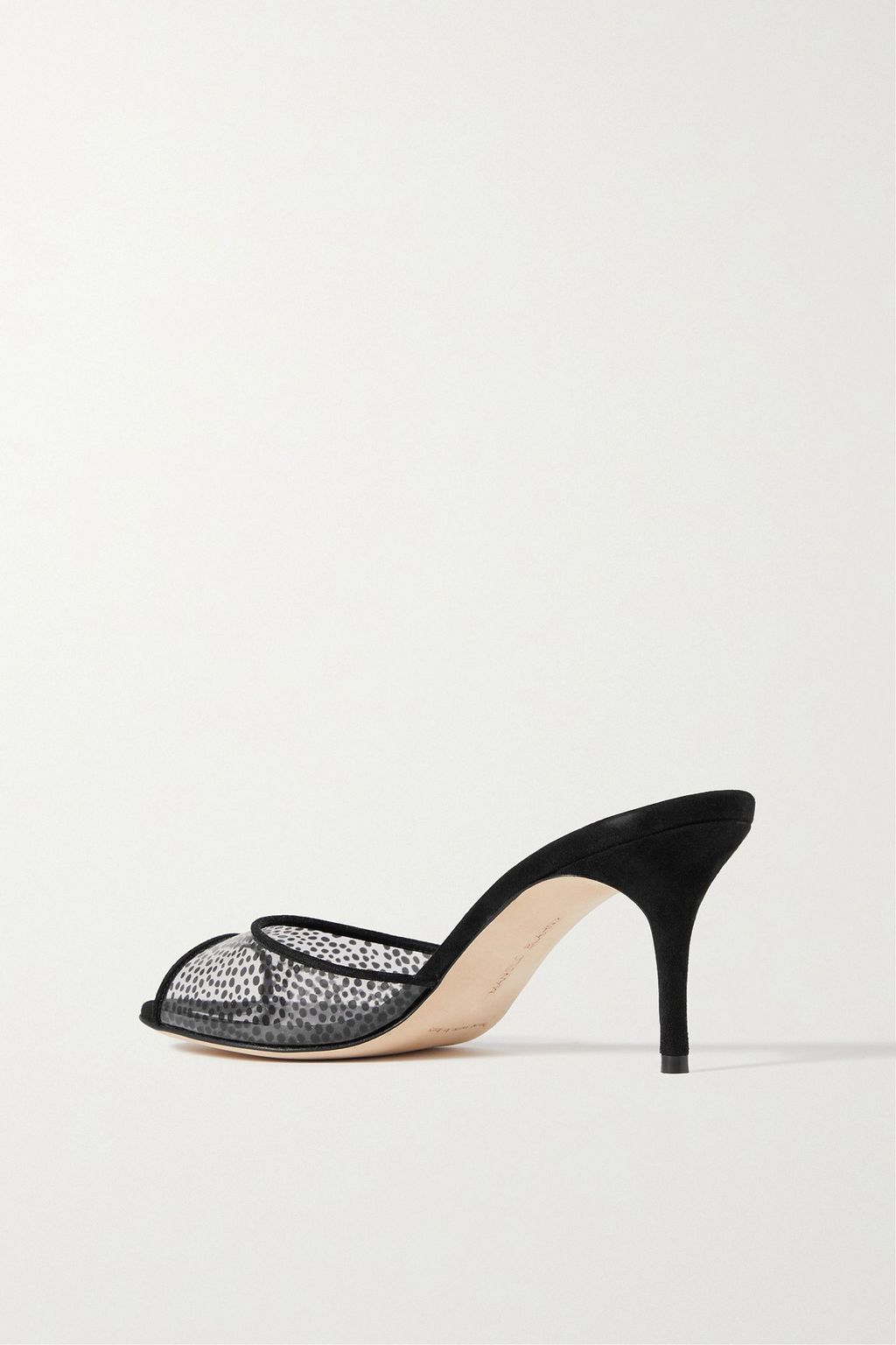 MANOLO BLAHNIK Jadifa 70 suede-trimmed PVC mules