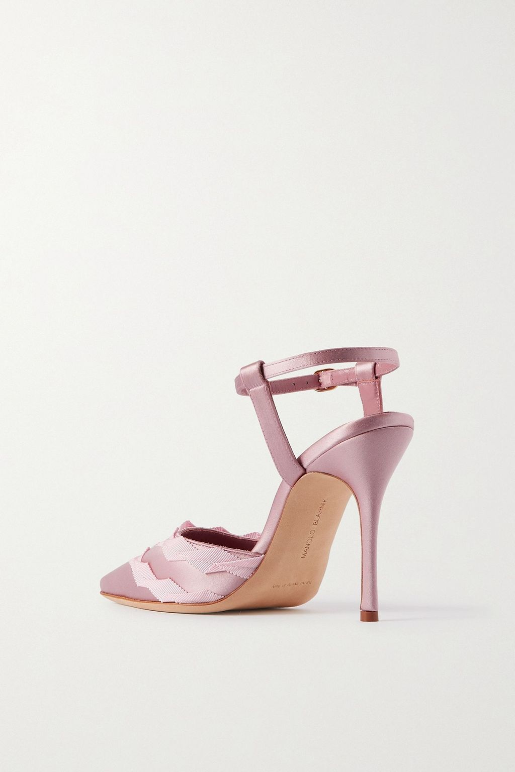 MANOLO BLAHNIK Ayma 105 grosgrain-trimmed satin pumps