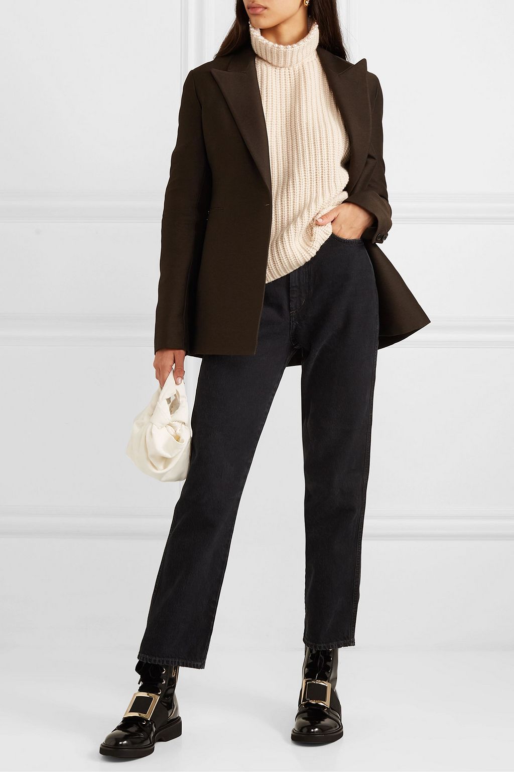 ROGER VIVIER Ranger embellished velvet-trimmed patent-leather ankle boots