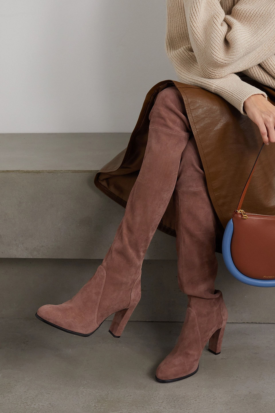 STUART WEITZMAN STRETCH-SUEDE OVER-THE-KNEE BOOTS