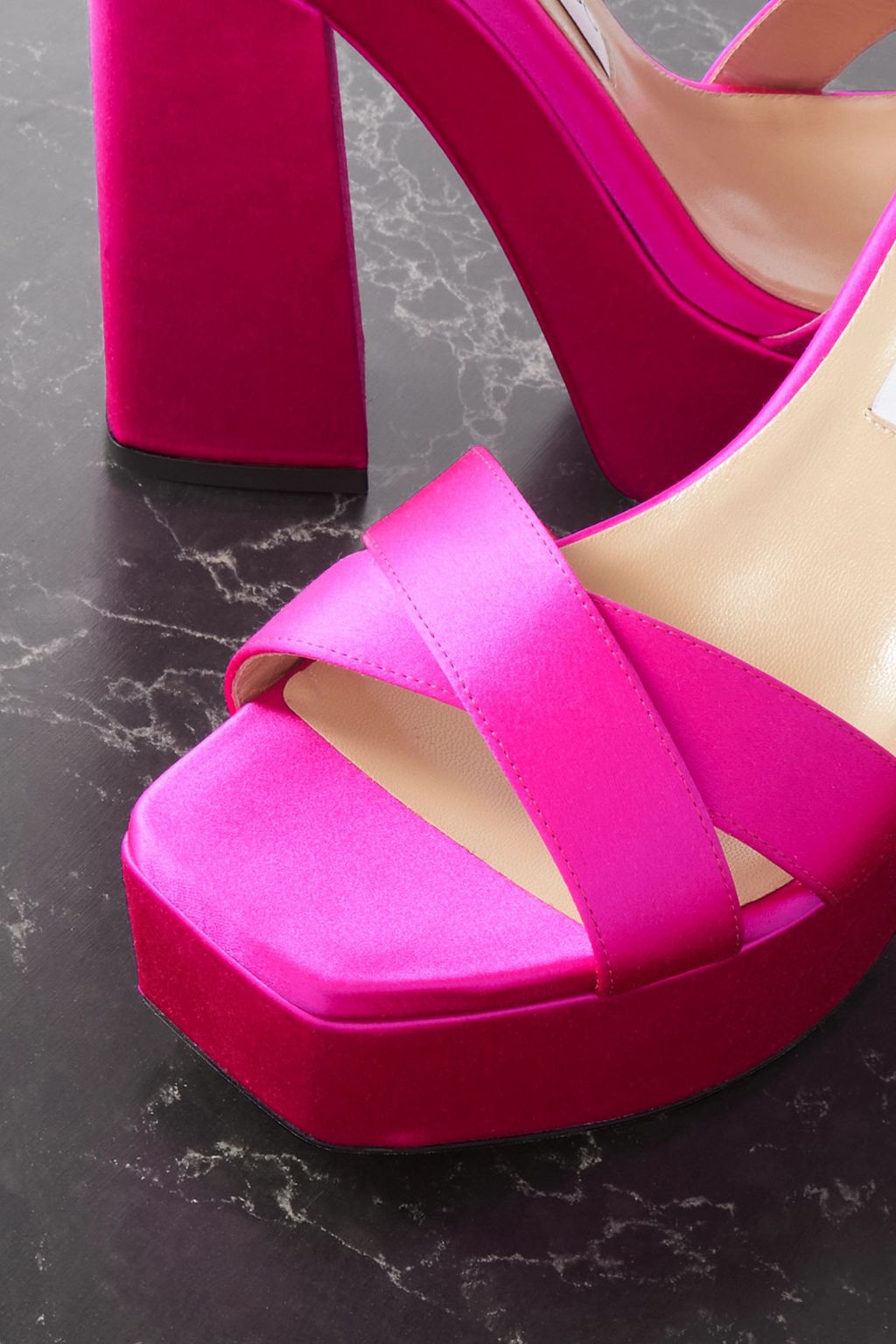 JIMMY CHOO Gaia 140 satin platform sandals
