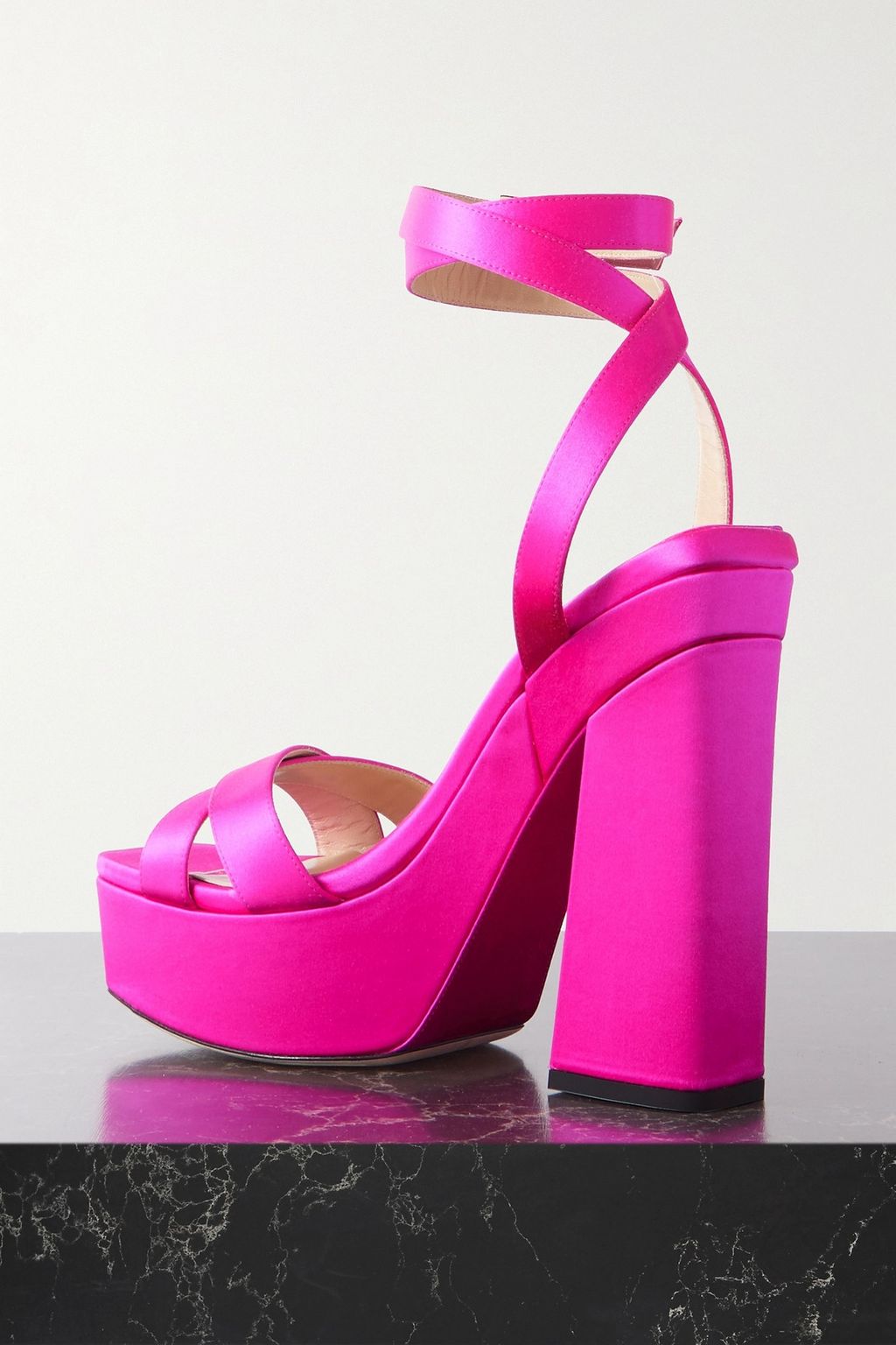 JIMMY CHOO Gaia 140 satin platform sandals