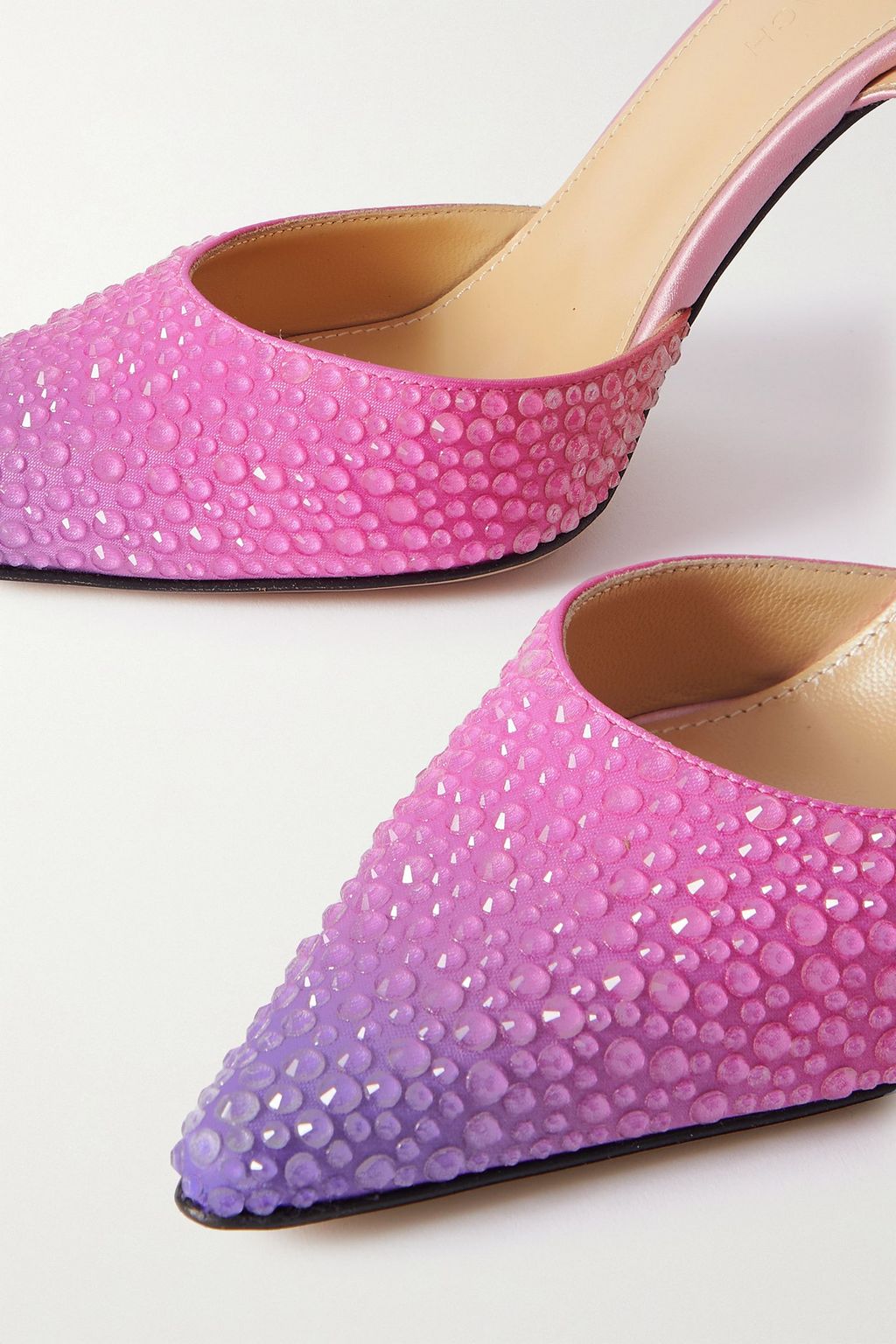 MACH & MACH Crystal-embellished ombré satin pumps