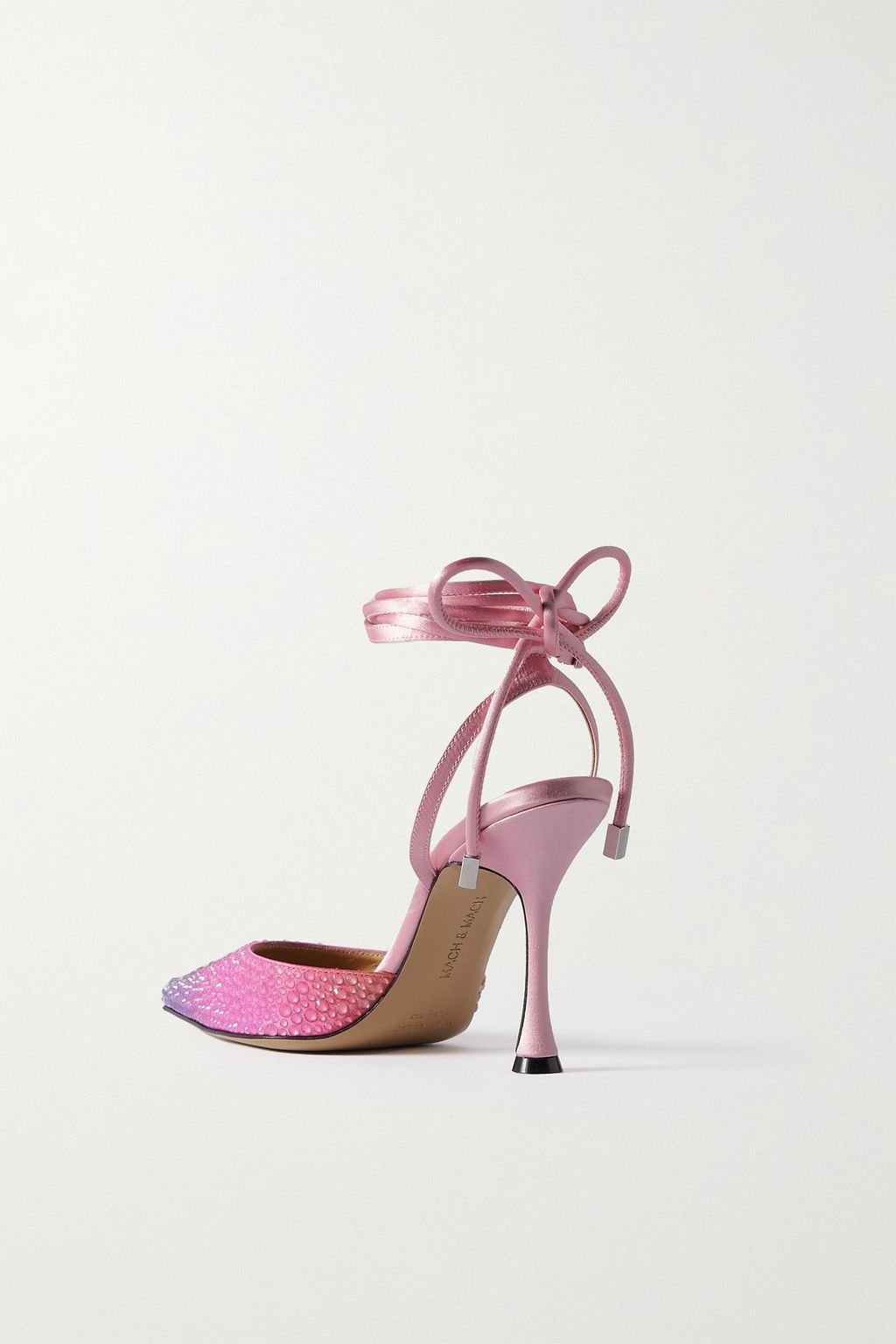 MACH & MACH Crystal-embellished ombré satin pumps
