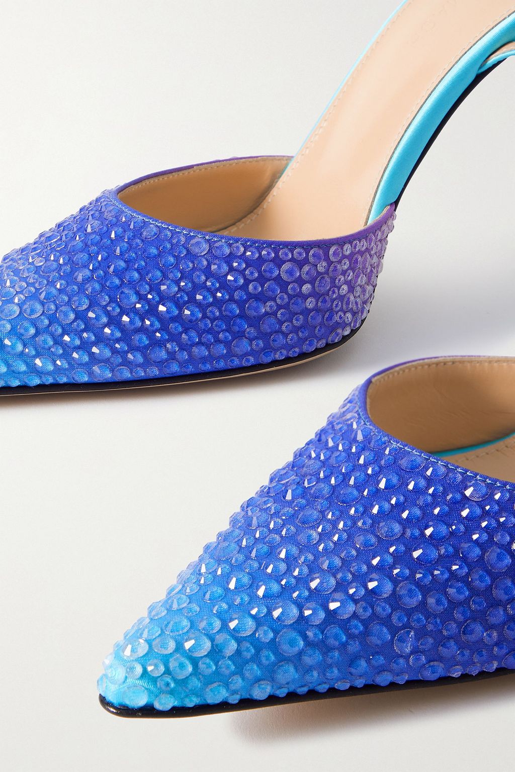 MACH & MACH Crystal-embellished ombré satin pumps