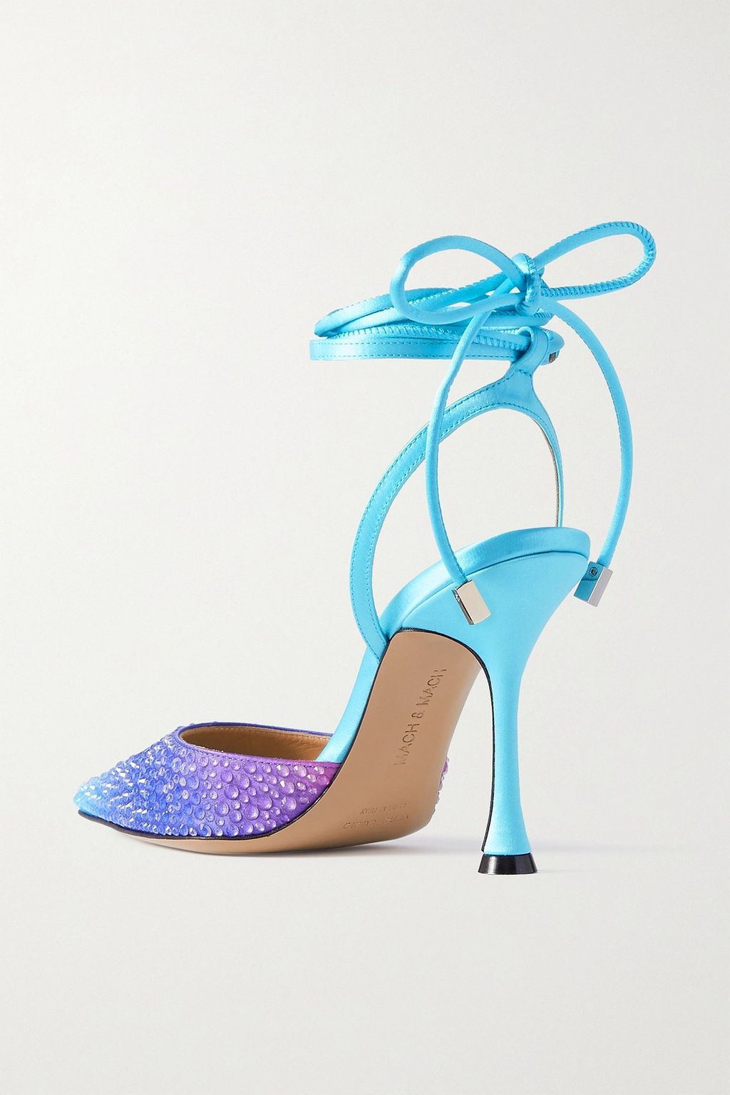 MACH & MACH Crystal-embellished ombré satin pumps