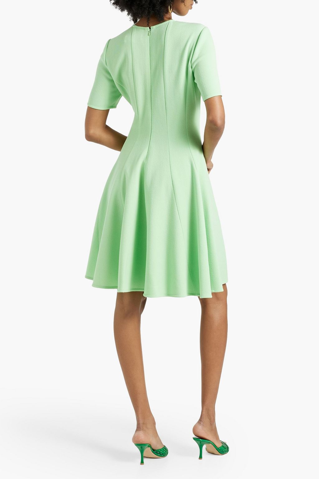 OSCAR DE LA RENTA Fluted wool-blend crepe mini dress
