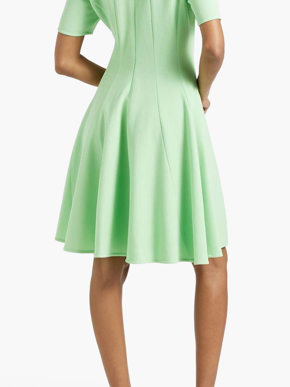fluted wool-blend crepe mini dress